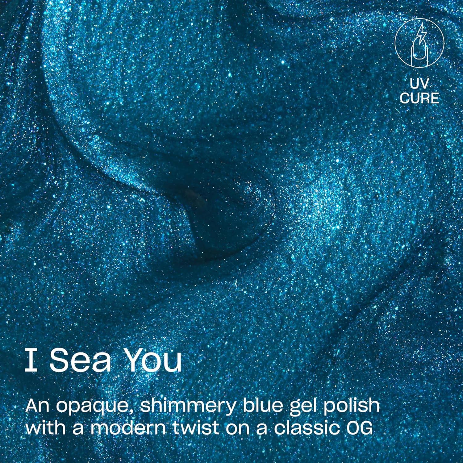 imageOPI GELement LED Cure Gel Nail Polish System DIY Salon Quality Assorted Colors Base amp Top Coat LED Curing Lamp Starter Kit Prep Supplies Sold Separately Vegan Soak Off RemovalI Sea You Opaque Cool Bright Blue Silver Shimmer