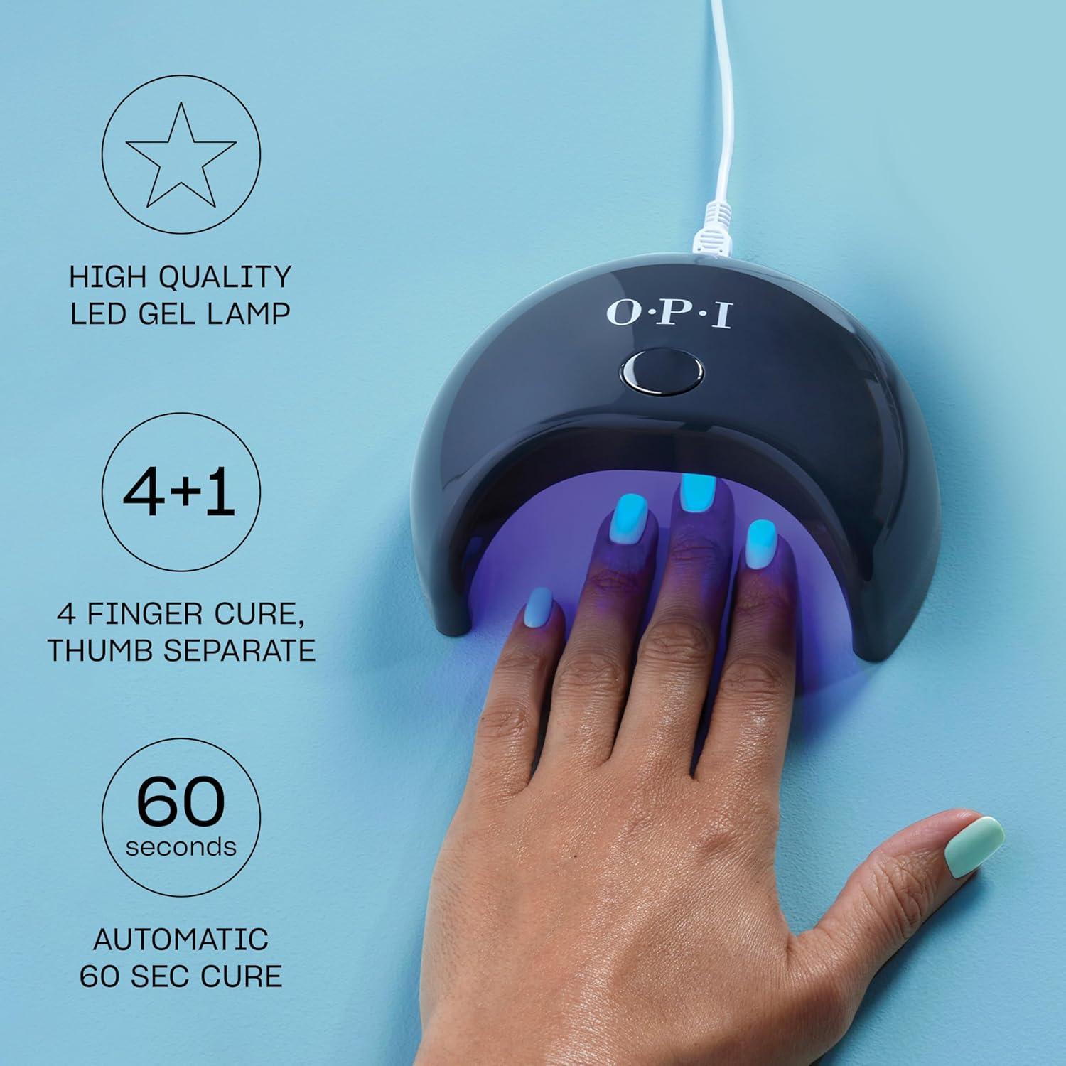 imageOPI GELement LED Curing Lamp for Gel Nail Polish DIY Professional Salon Quality Manicure Results 4 Finger Design amp Mirrored Interior for Curing 60 Second Timer