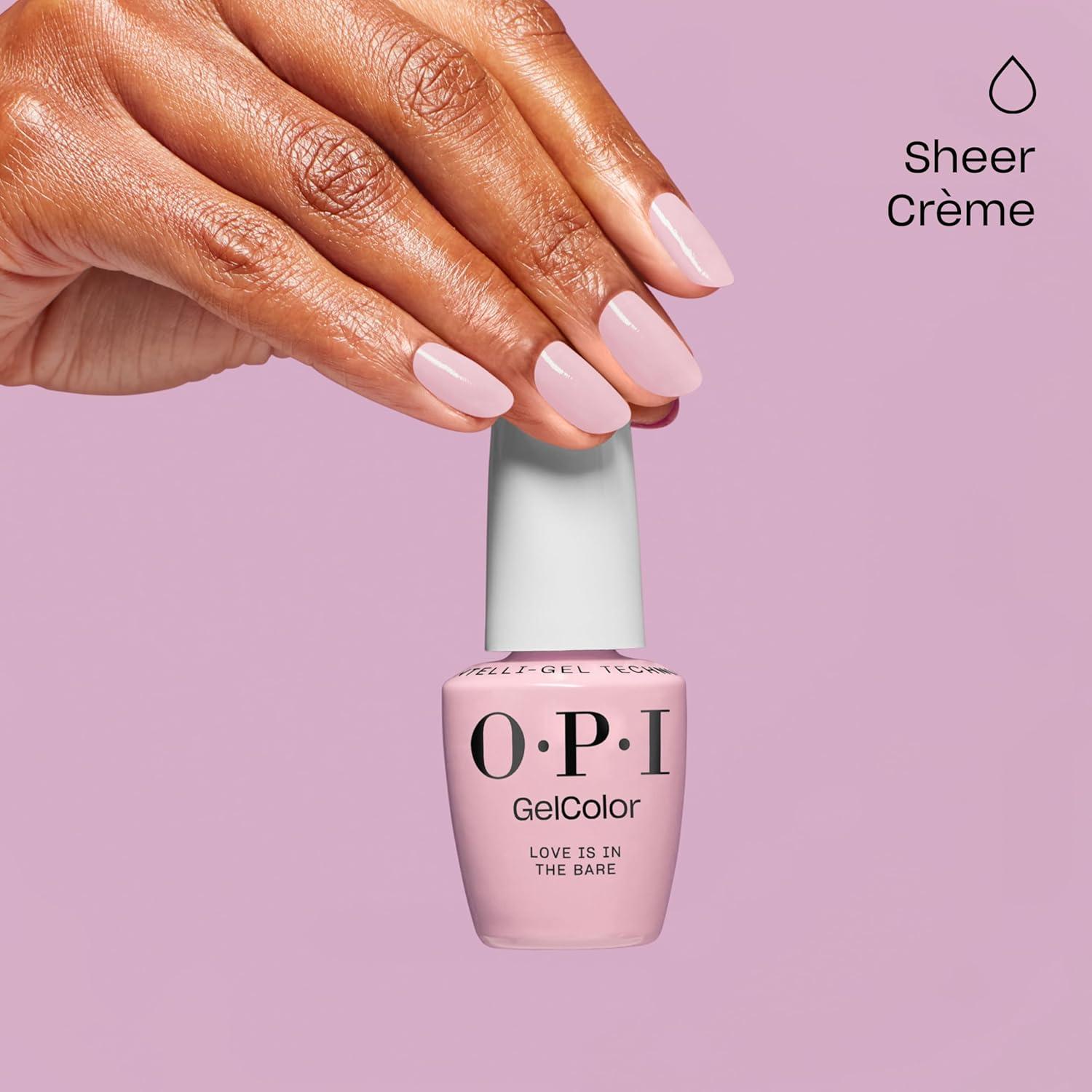 imageOPI GelColor LED Cure Gel Nail Polish Nude amp Brown Shades SalonQuality Shine LongLasting Wear Easily Soak Off Removal Vegan amp HEMA Free 05 Fl OzLove is in the Bare Sheer Soft Pink