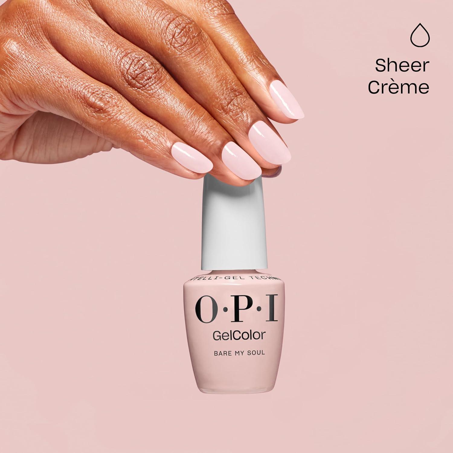 imageOPI GelColor LED Cure Gel Nail Polish Nude amp Brown Shades SalonQuality Shine LongLasting Wear Easily Soak Off Removal Vegan amp HEMA Free 05 Fl OzBare My Soul Sheer Soft Beige