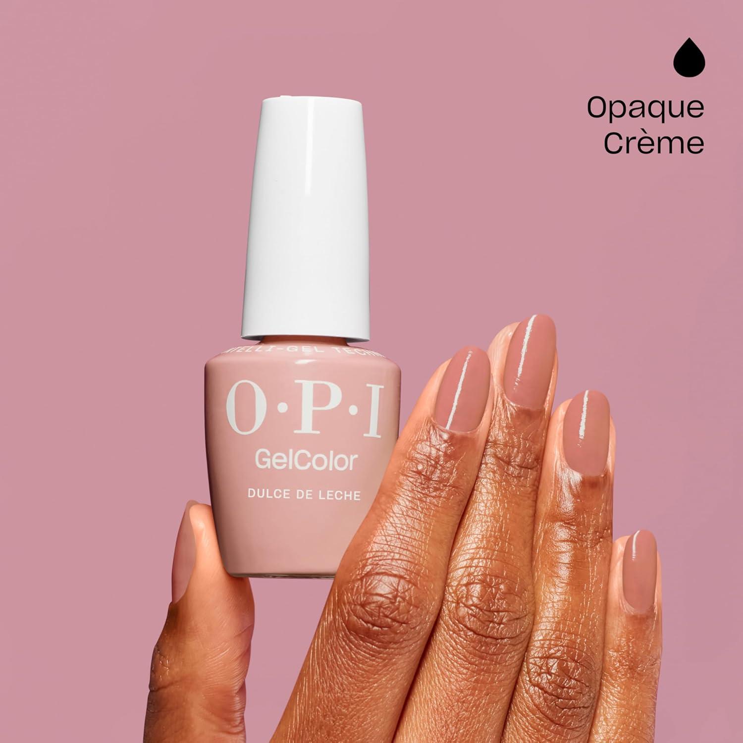 imageOPI GelColor LED Cure Gel Nail Polish Nude amp Brown Shades SalonQuality Shine LongLasting Wear Easily Soak Off Removal Vegan amp HEMA Free 05 Fl OzDulce de Leche Opaque Warm Nude Pink