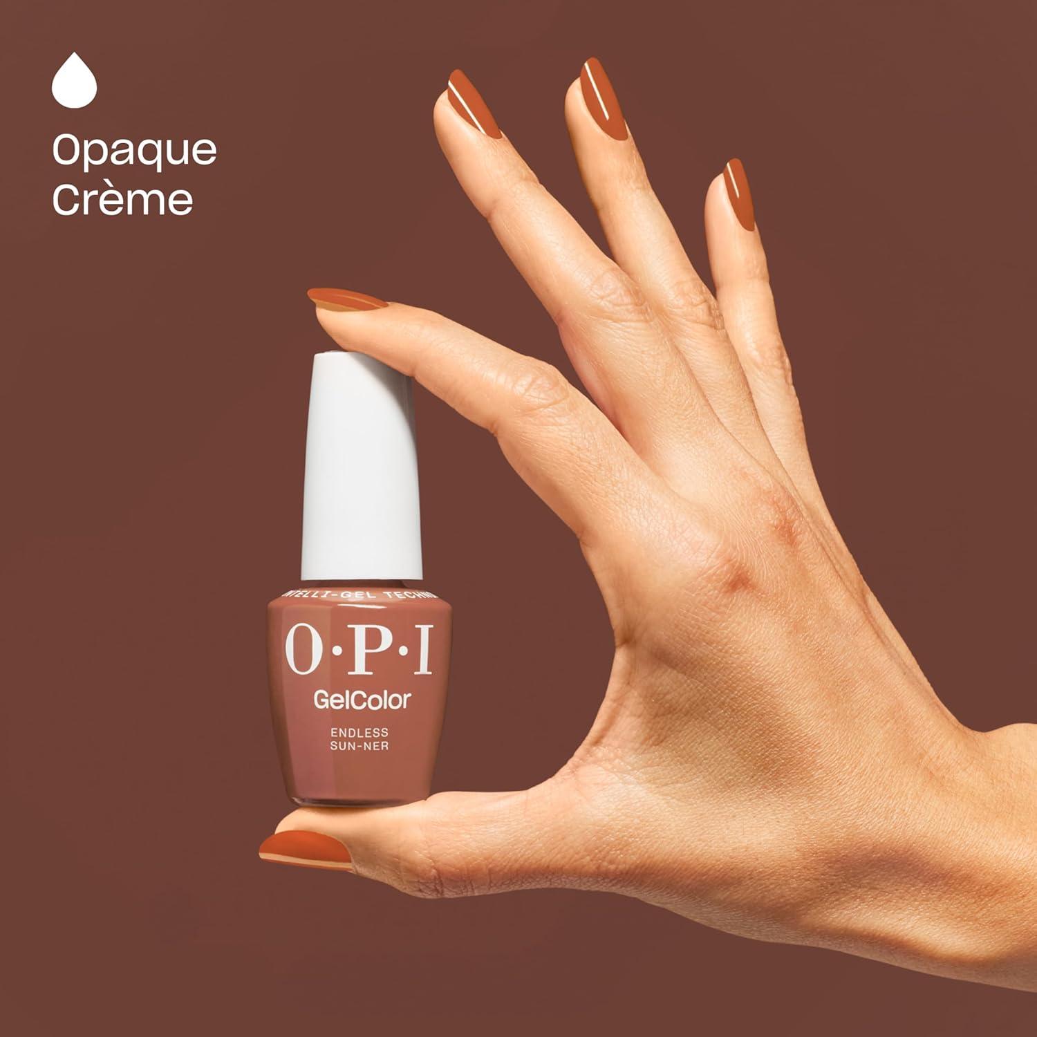 imageOPI GelColor LED Cure Gel Nail Polish Nude amp Brown Shades SalonQuality Shine LongLasting Wear Easily Soak Off Removal Vegan amp HEMA Free 05 Fl OzEndless Sunner Opaque Warm Nude Brown
