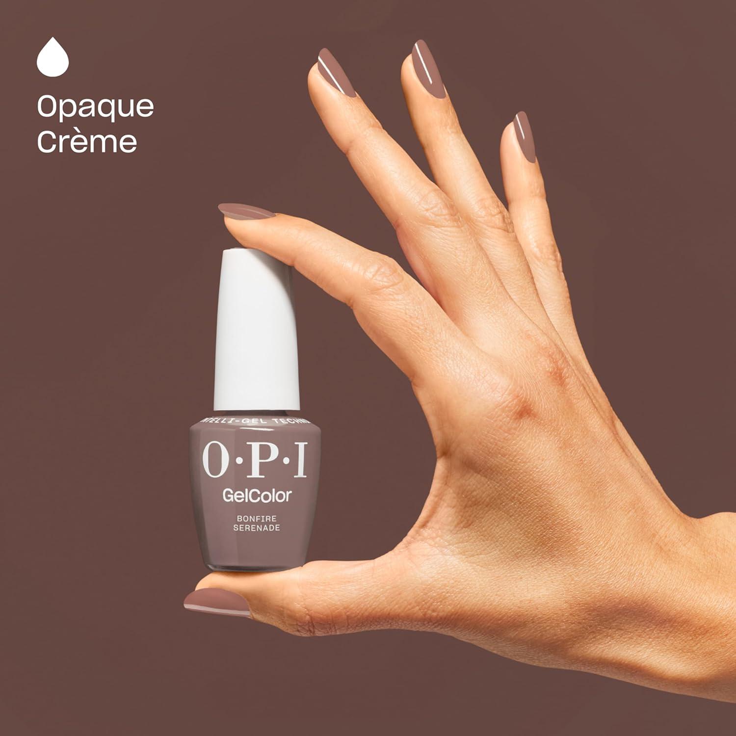 imageOPI GelColor LED Cure Gel Nail Polish Nude amp Brown Shades SalonQuality Shine LongLasting Wear Easily Soak Off Removal Vegan amp HEMA Free 05 Fl OzBonfire Serenade Opaque Dark Neutral Cool Brown