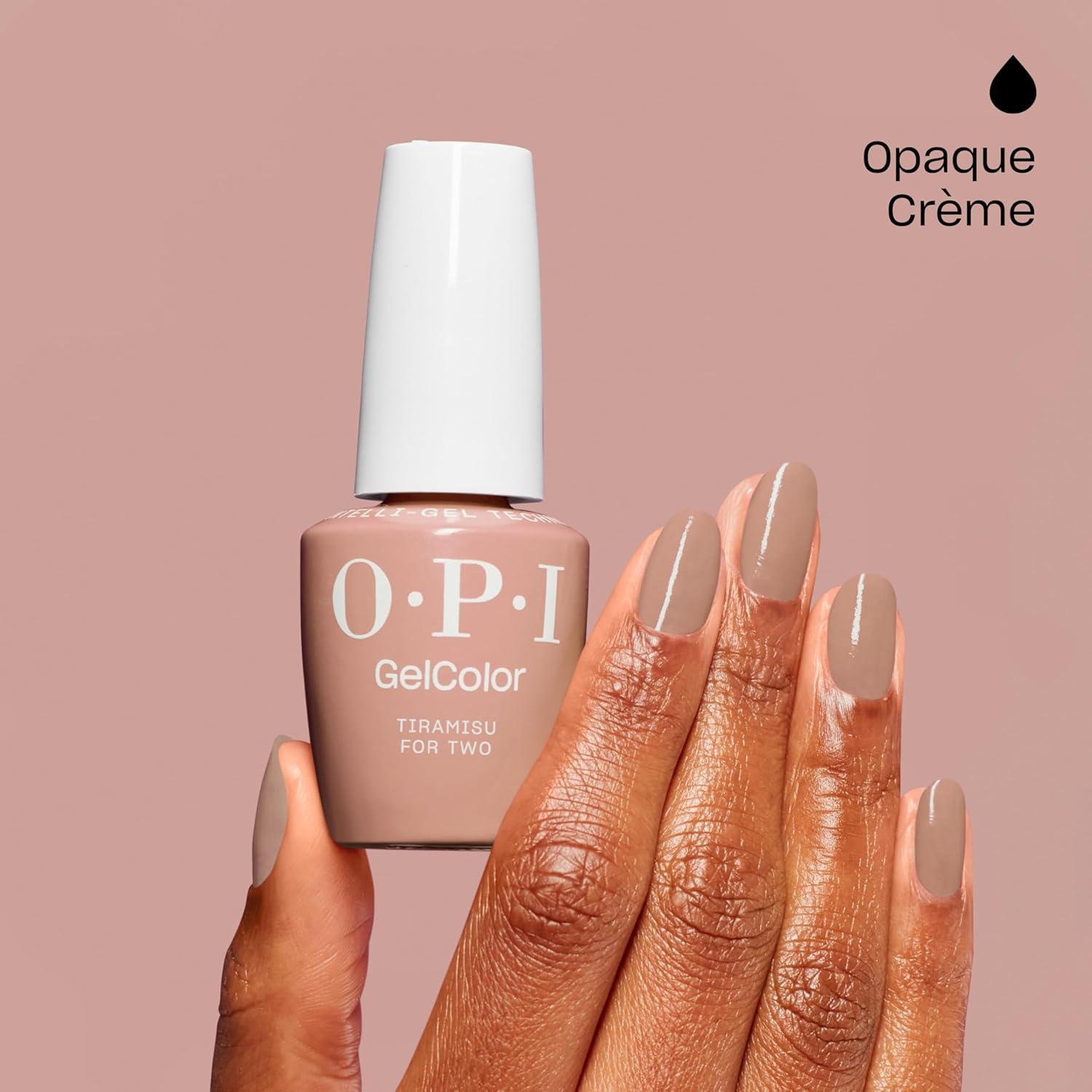 imageOPI GelColor LED Cure Gel Nail Polish Nude amp Brown Shades SalonQuality Shine LongLasting Wear Easily Soak Off Removal Vegan amp HEMA Free 05 Fl OzTiramisu for Two Opaque Soft Nude Brown