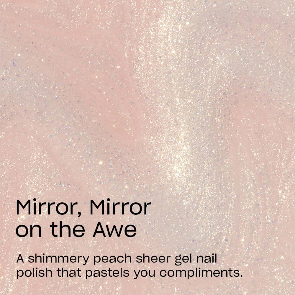 imageOPI GelColor LED Cure Gel Nail Polish Nude amp Brown Shades SalonQuality Shine LongLasting Wear Easily Soak Off Removal Vegan amp HEMA Free 05 Fl OzMirror Mirror on the Awe SemiSheer Pastel Peach with Gold Shimmer