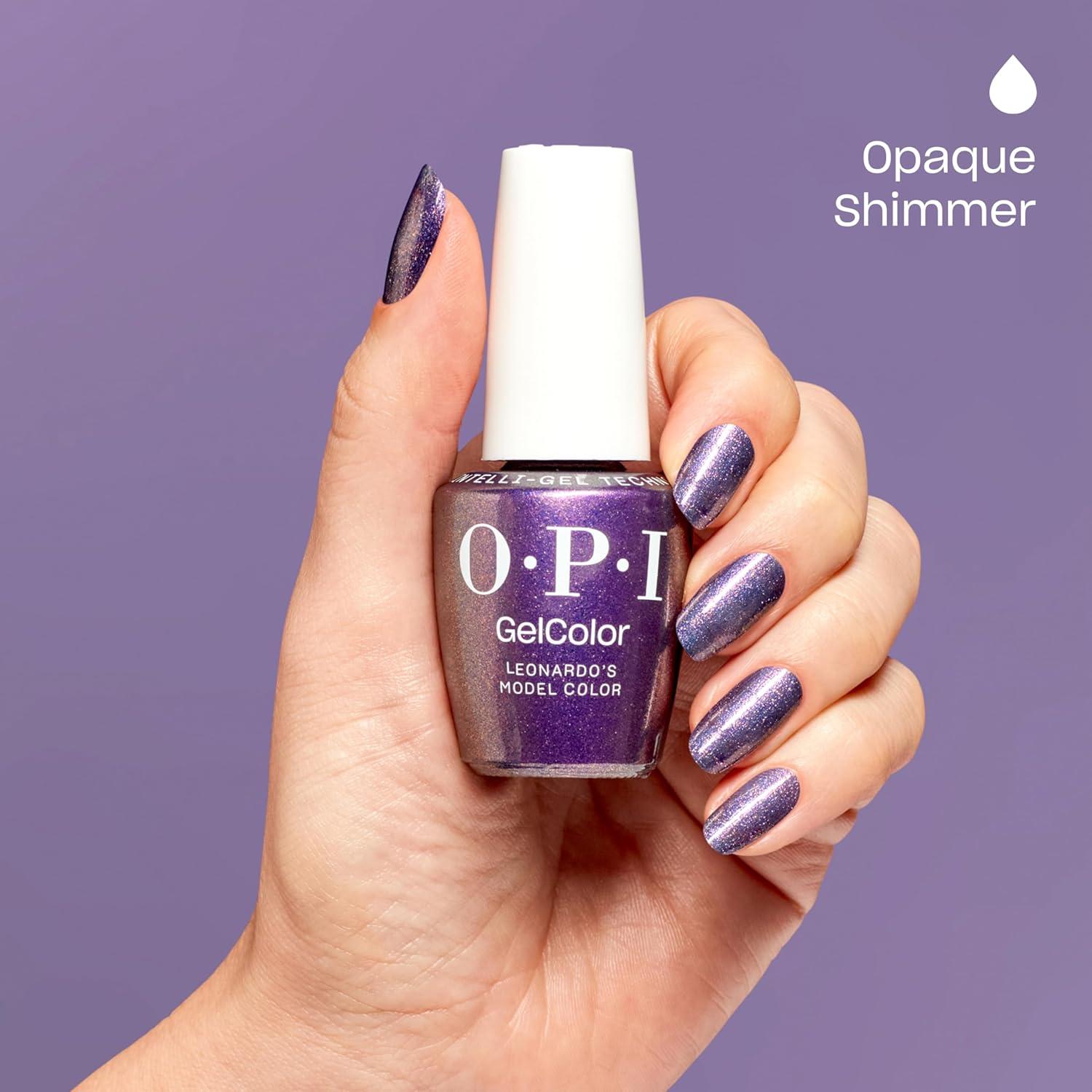 imageOPI GelColor LED Cure Gel Nail Polish Pink amp Purple Shades SalonQuality Shine LongLasting Wear Easily Soak Off Removal Vegan amp HEMA Free 05 Fl OzLeonardos Model Color Opaque Dark Purple Shimmer