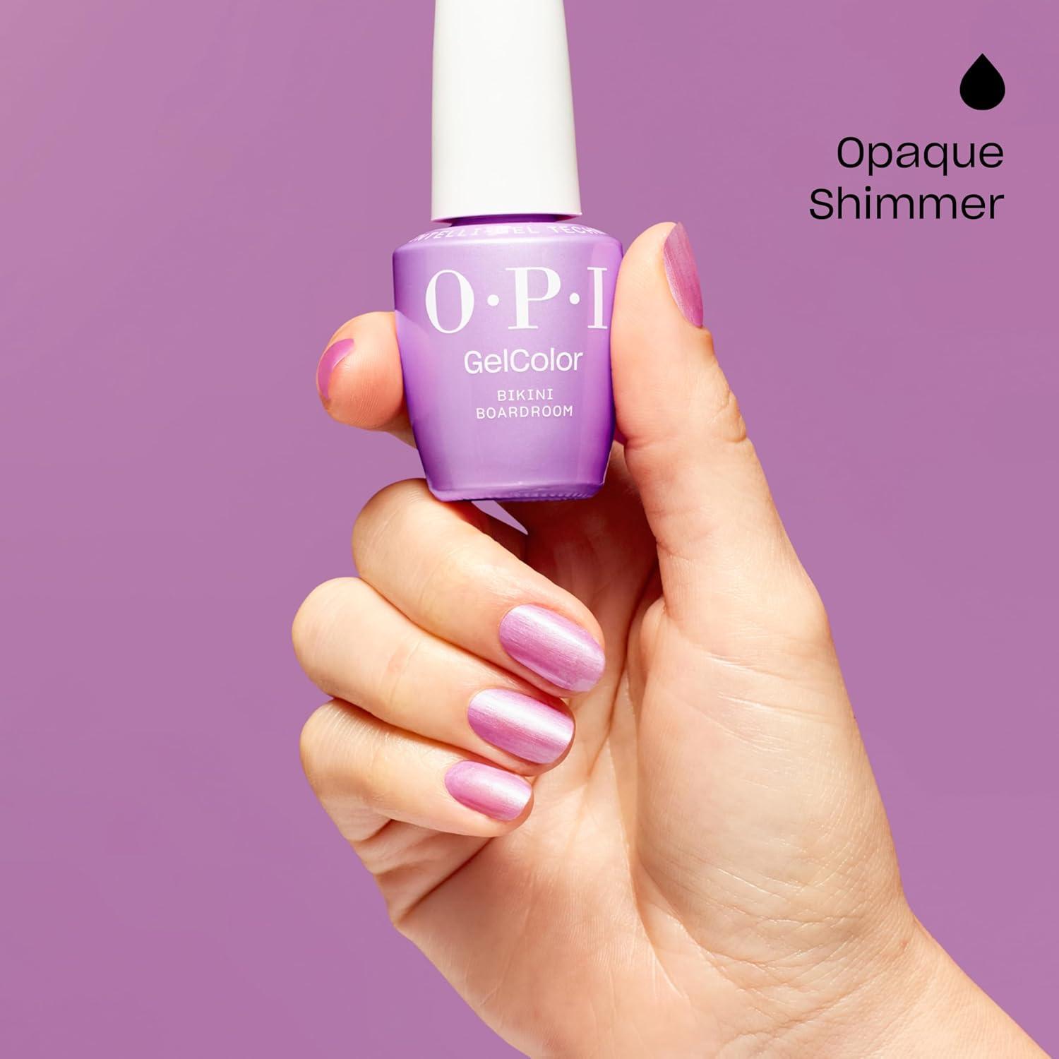 imageOPI GelColor LED Cure Gel Nail Polish Pink amp Purple Shades SalonQuality Shine LongLasting Wear Easily Soak Off Removal Vegan amp HEMA Free 05 Fl OzBikini Boardroom Opaque Soft Purple Pearl Shimmer