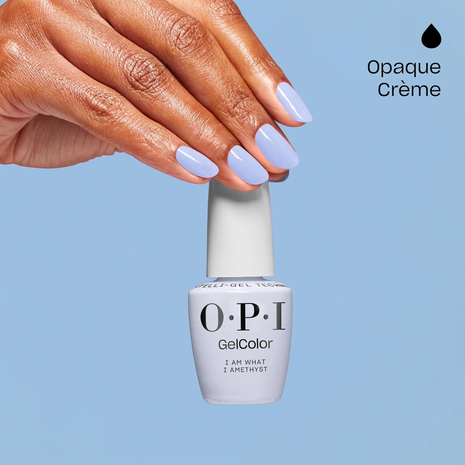 imageOPI GelColor LED Cure Gel Nail Polish Pink amp Purple Shades SalonQuality Shine LongLasting Wear Easily Soak Off Removal Vegan amp HEMA Free 05 Fl OzI Am What I Amethyst Opaque Soft Cool Lilac Purple