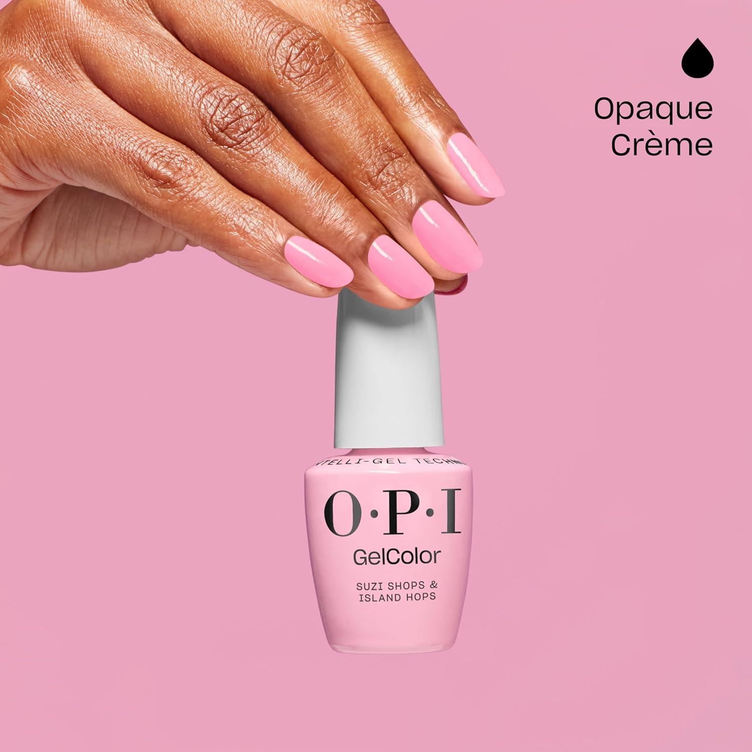 imageOPI GelColor LED Cure Gel Nail Polish Pink amp Purple Shades SalonQuality Shine LongLasting Wear Easily Soak Off Removal Vegan amp HEMA Free 05 Fl OzSuzi Shops Island Hops Opaque Soft Light Pink