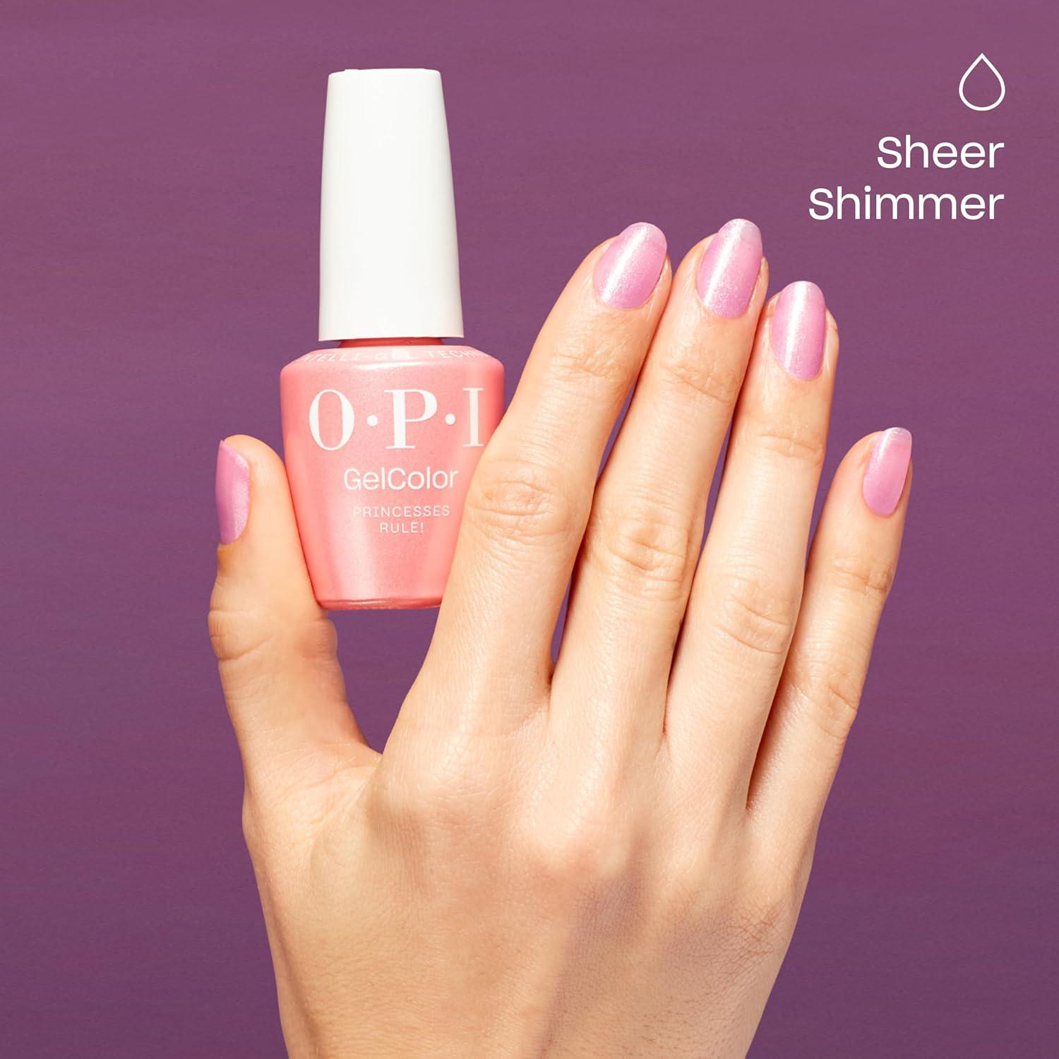 imageOPI GelColor LED Cure Gel Nail Polish Pink amp Purple Shades SalonQuality Shine LongLasting Wear Easily Soak Off Removal Vegan amp HEMA Free 05 Fl OzPrincesses Rule Sheer Cool Pink Shimmer