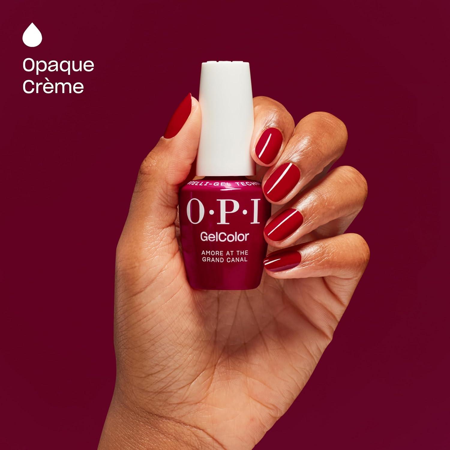 imageOPI GelColor LED Cure Gel Nail Polish Red Shades SalonQuality Shine LongLasting Wear Easily Soak Off Removal Vegan amp HEMA Free 05 Fl OzAmore at the Grand Canal Opaque Deep Warm Red