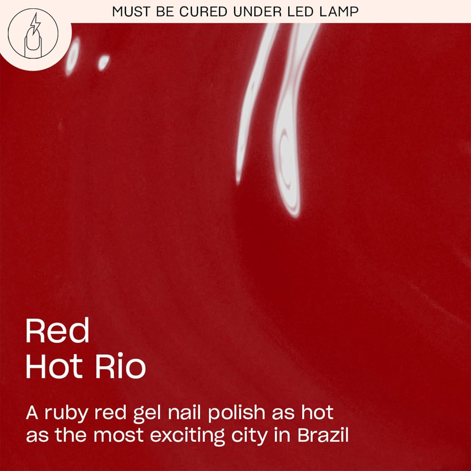 imageOPI GelColor LED Cure Gel Nail Polish Red Shades SalonQuality Shine LongLasting Wear Easily Soak Off Removal Vegan amp HEMA Free 05 Fl OzRed Hot Rio Opaque Bright Warm Ruby Red