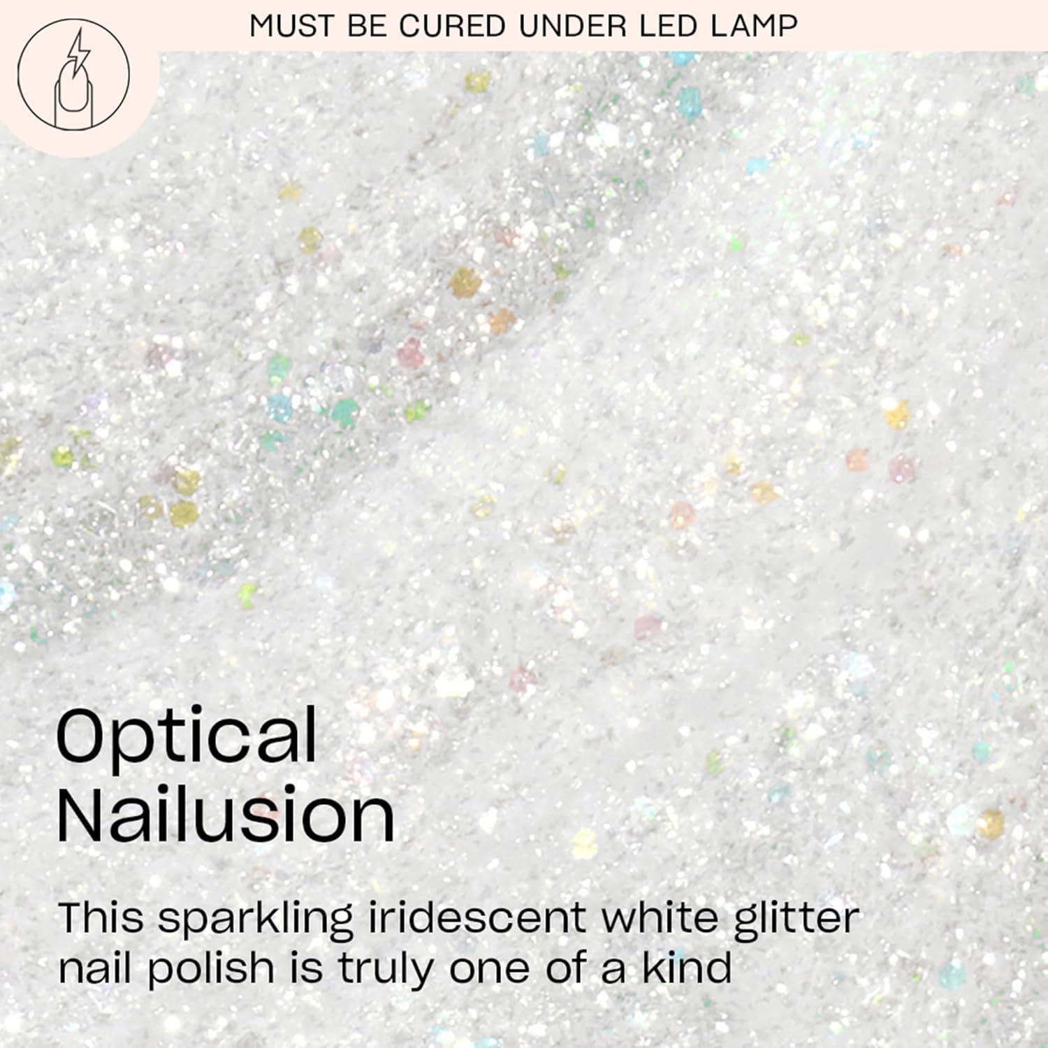 imageOPI GelColor LED Cure Gel Nail Polish White Gray amp Black Shades SalonQuality Shine LongLasting Wear Easily Soak Off Removal Vegan amp HEMA Free 05 Fl OzOptical Nailusion Opaque Bright Iridescent White Glitter
