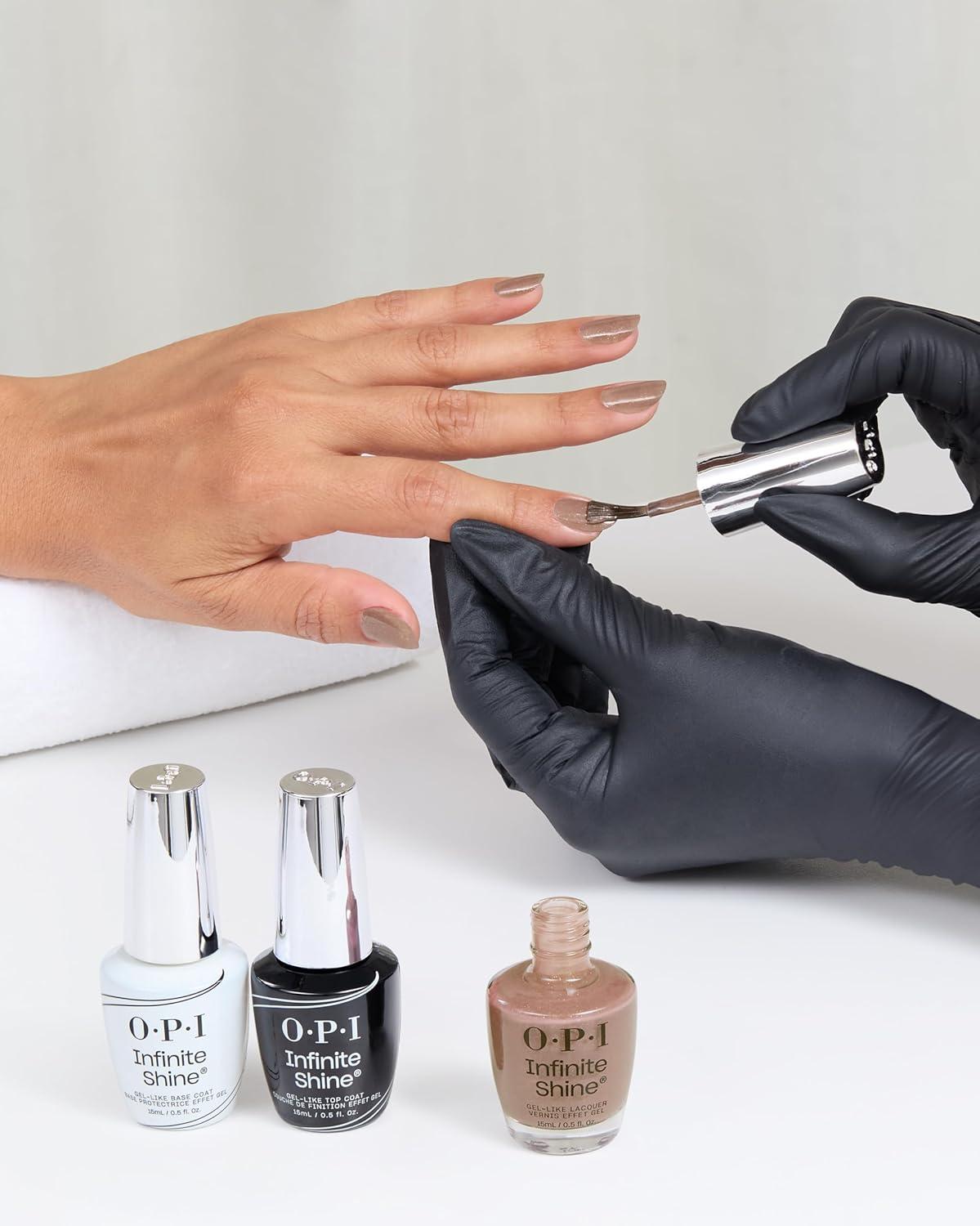 imageOPI Infinite Shine Nail Polish Nudes amp Browns Gellike Wear amp Shine Vegan Long Lasting Streak FreeTrack Suited Cutie SemiSheer Soft Neutral Mauve Gold Shimmer