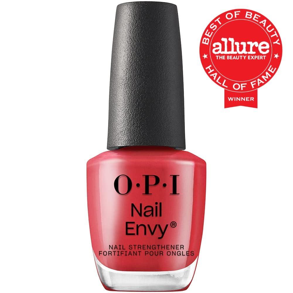 imageOPI Nail Envy Nail Strengthener Clear amp Opaque Crme Nail Polish Treatment Strengthen Weak amp Thin NailsBig Apple Red