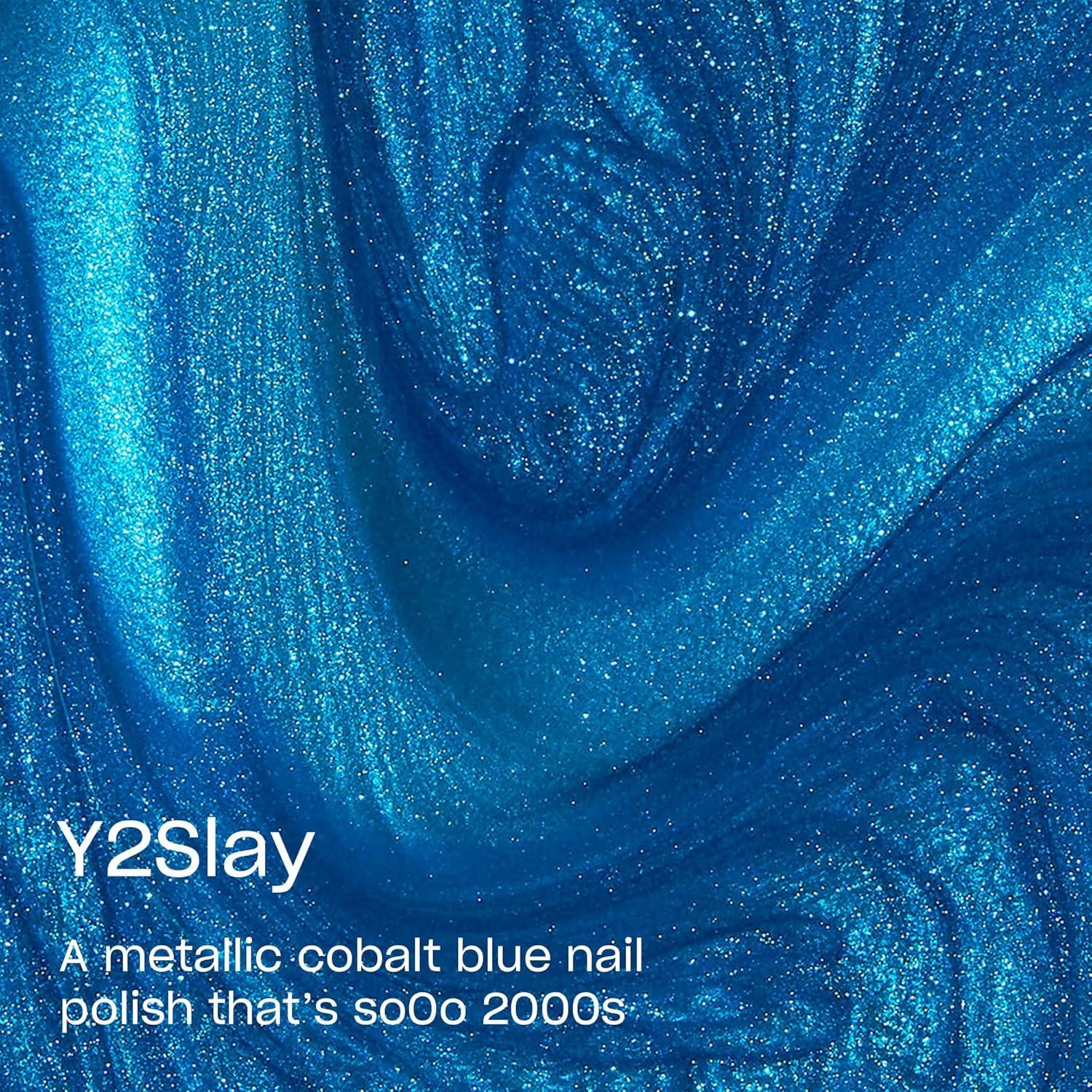 imageOPI Nail Lacquer Classic Nail Polish Colors Blue amp Green Shades Crme Shimmer and Glitter Chip Resistant NailPolish Fast Drying Streakfree Formula 05 Fl OzY2Slay Opaque Bright Blue Metallic