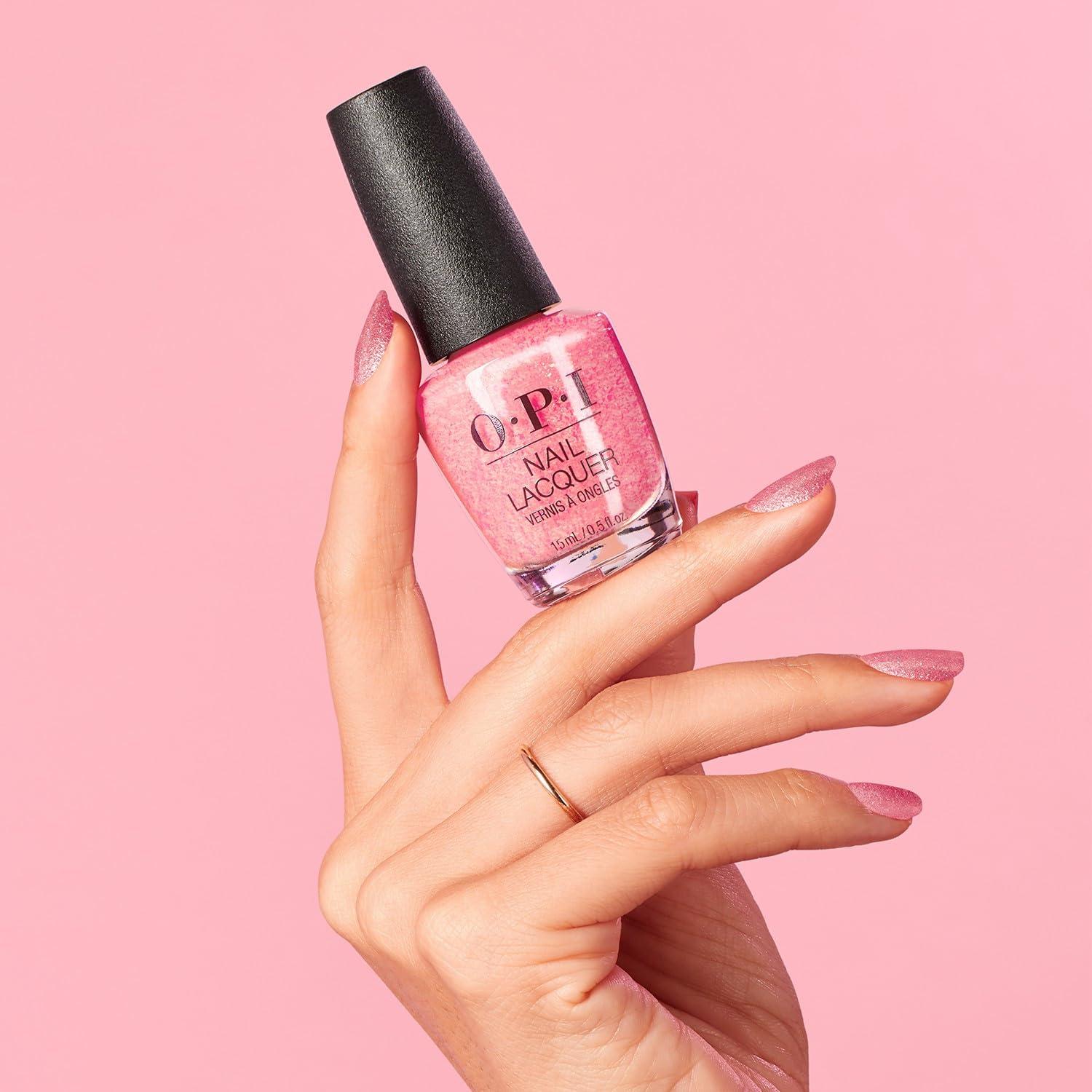 imageOPI Nail Lacquer Classic Nail Polish Colors Pink amp Purple Shades Crme Shimmer and Glitter Chip Resistant NailPolish Fast Drying Streakfree Formula 05 Fl OzPixel Dust Opaque Light Pink Shimmer