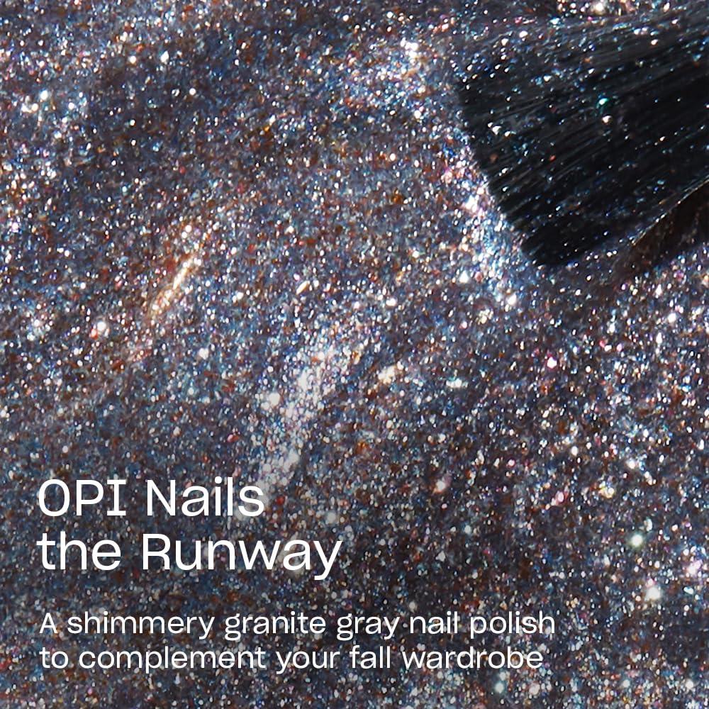 imageOPI Nail Lacquer Classic Nail Polish Colors White Gray amp Black Shades Crme Shimmer and Glitter Chip Resistant NailPolish Fast Drying Streakfree Formula 05 Fl OzOPI Nails the Runway Opaque Muted Gray Shimmer