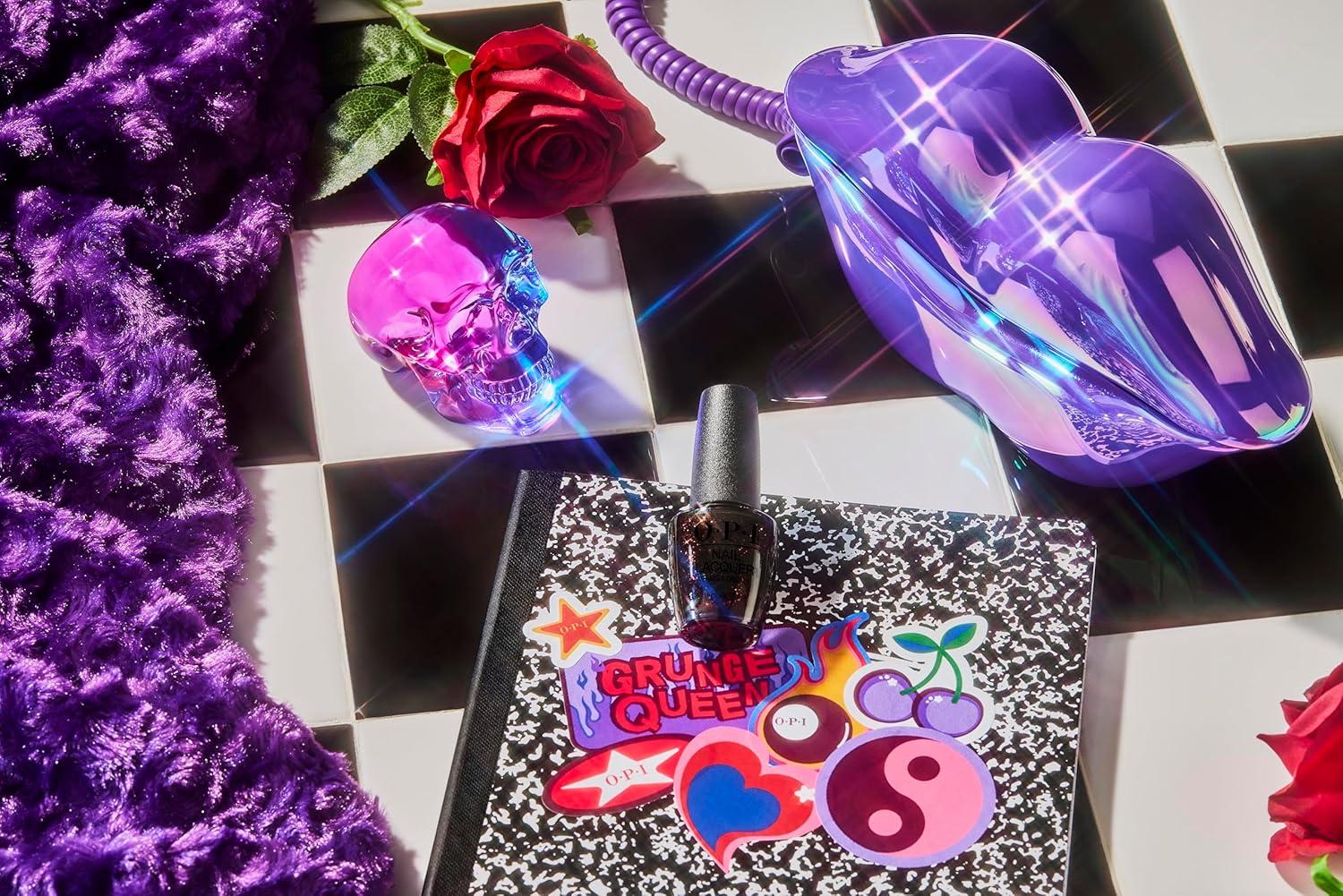 imageOPI Nail Lacquer Classic Nail Polish Colors White Gray amp Black Shades Crme Shimmer and Glitter Chip Resistant NailPolish Fast Drying Streakfree Formula 05 Fl OzGrunge Queen SemiSheer Dark RedCopper Shimmer