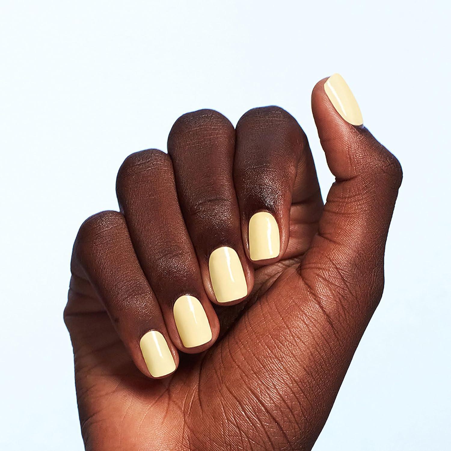 imageOPI Nail Lacquer Classic Nail Polish Colors Yellow amp Orange Shades Crme Shimmer and Glitter Chip Resistant NailPolish Fast Drying Streakfree Formula 05 Fl OzBlinded by the Ring Light Opaque Soft Yellow