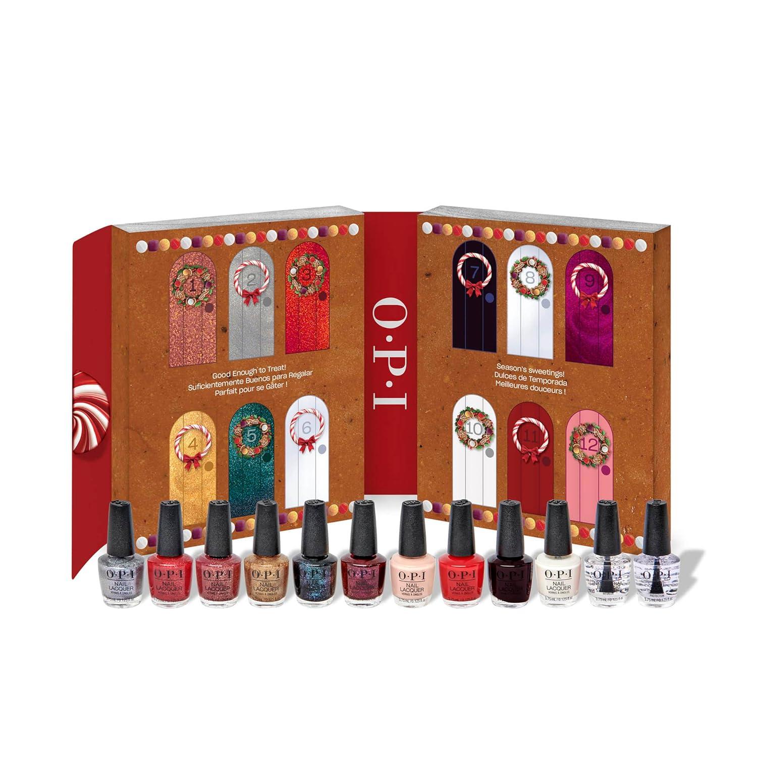imageOPI Nail Lacquer Gift Sets Creme amp Shimmer Shades Chip Resistant Nail Polish Summer Fall amp Winter Holiday 2025 Collections Mini Packs12 Day Advent Calendar 12PC Mini Nail Lacquer Gift Set