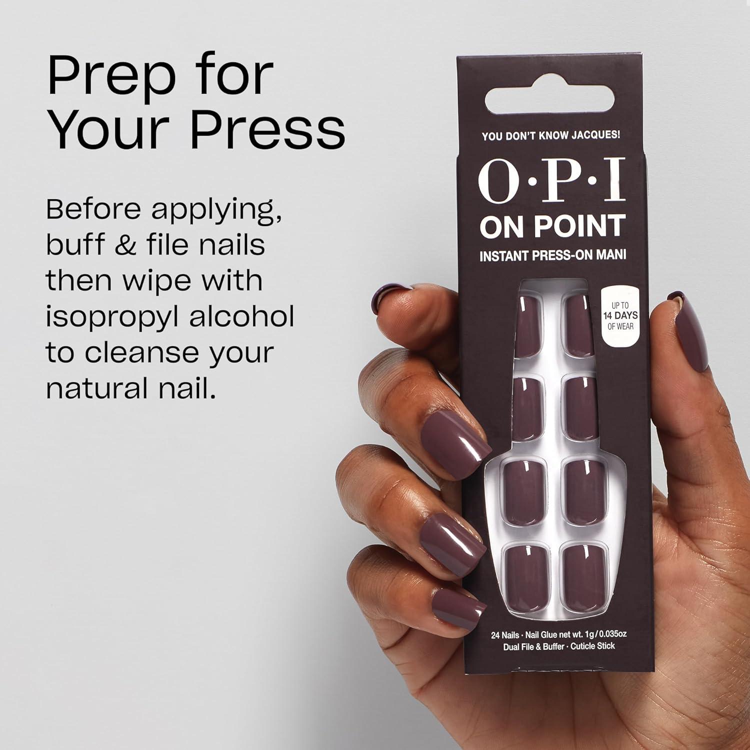 imageOPI On Point Press On Nails Short Round Classic amp Accent Nail Art Press On Nails 24 Count With Nail Glue Instant PressOn Mani Long Lasting Reusable NondamagingYou Dont Know Jacques Dark Warm Taupe Brown