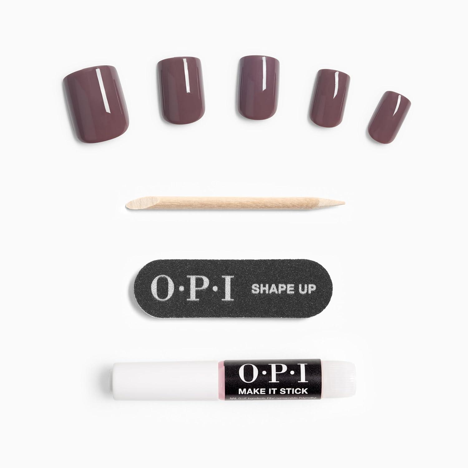 imageOPI On Point Press On Nails Short Round Classic amp Accent Nail Art Press On Nails 24 Count With Nail Glue Instant PressOn Mani Long Lasting Reusable NondamagingYou Dont Know Jacques Dark Warm Taupe Brown