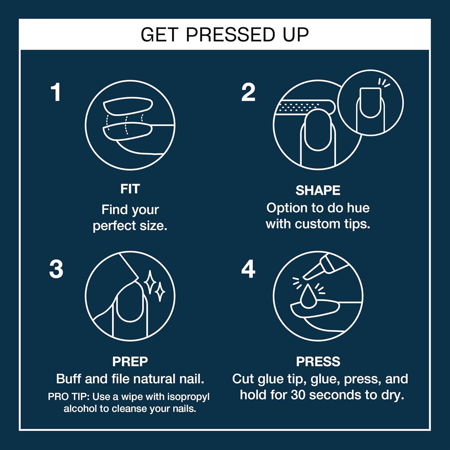 imageOPI On Point Press On Nails Short Round Classic amp Accent Nail Art Press On Nails 24 Count With Nail Glue Instant PressOn Mani Long Lasting Reusable NondamagingMidnight Mantra Dark Navy Blue