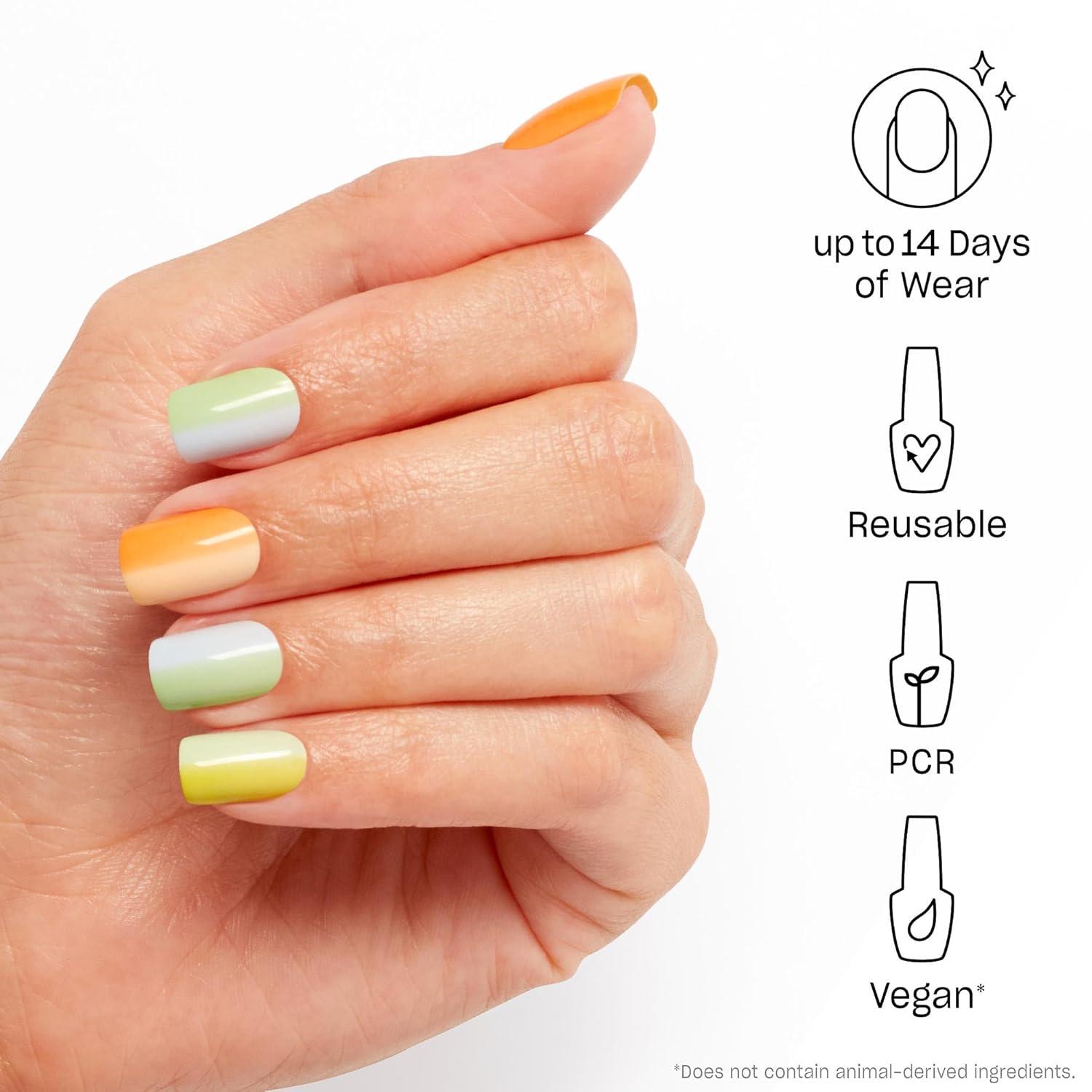 imageOPI On Point Press On Nails Short Round Classic amp Accent Nail Art Press On Nails 24 Count With Nail Glue Instant PressOn Mani Long Lasting Reusable NondamagingHuecid Dreams Pastel Rainbow