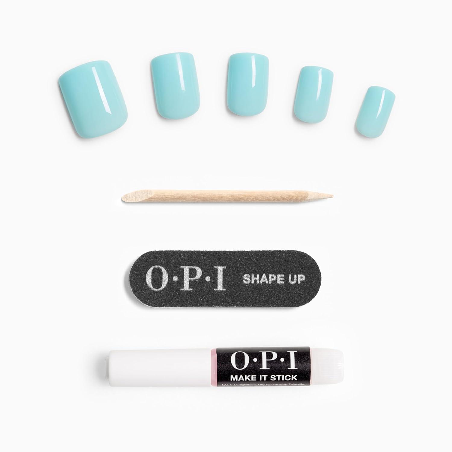 imageOPI On Point Press On Nails Short Round Classic amp Accent Nail Art Press On Nails 24 Count With Nail Glue Instant PressOn Mani Long Lasting Reusable NondamagingSuzi Without a Paddle Soft Cool Blue