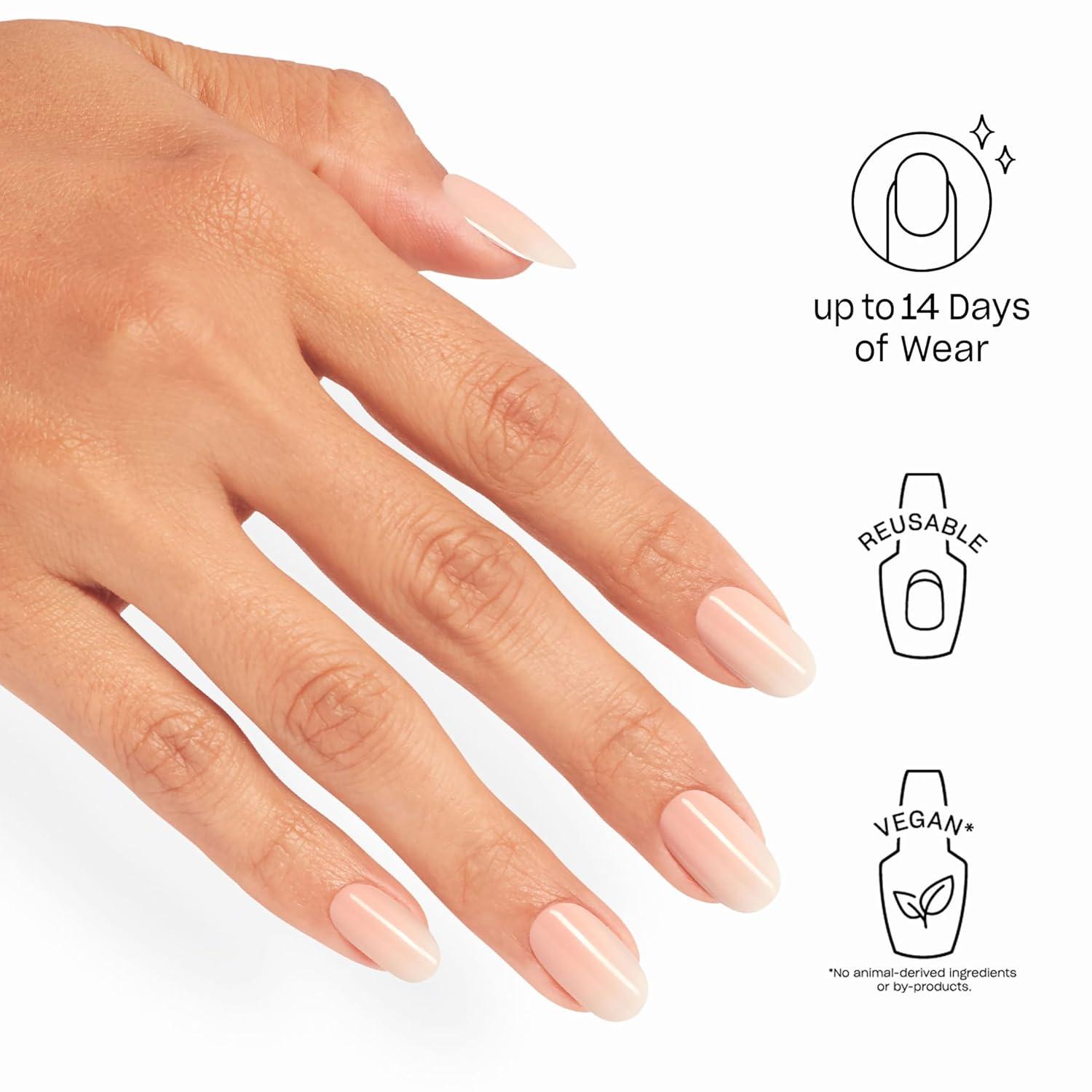 imageOPI On Point Press On Nails Short Round Classic amp Accent Nail Art Press On Nails 24 Count With Nail Glue Instant PressOn Mani Long Lasting Reusable NondamagingPeach Smoochie Nude Ombr Peach Beige