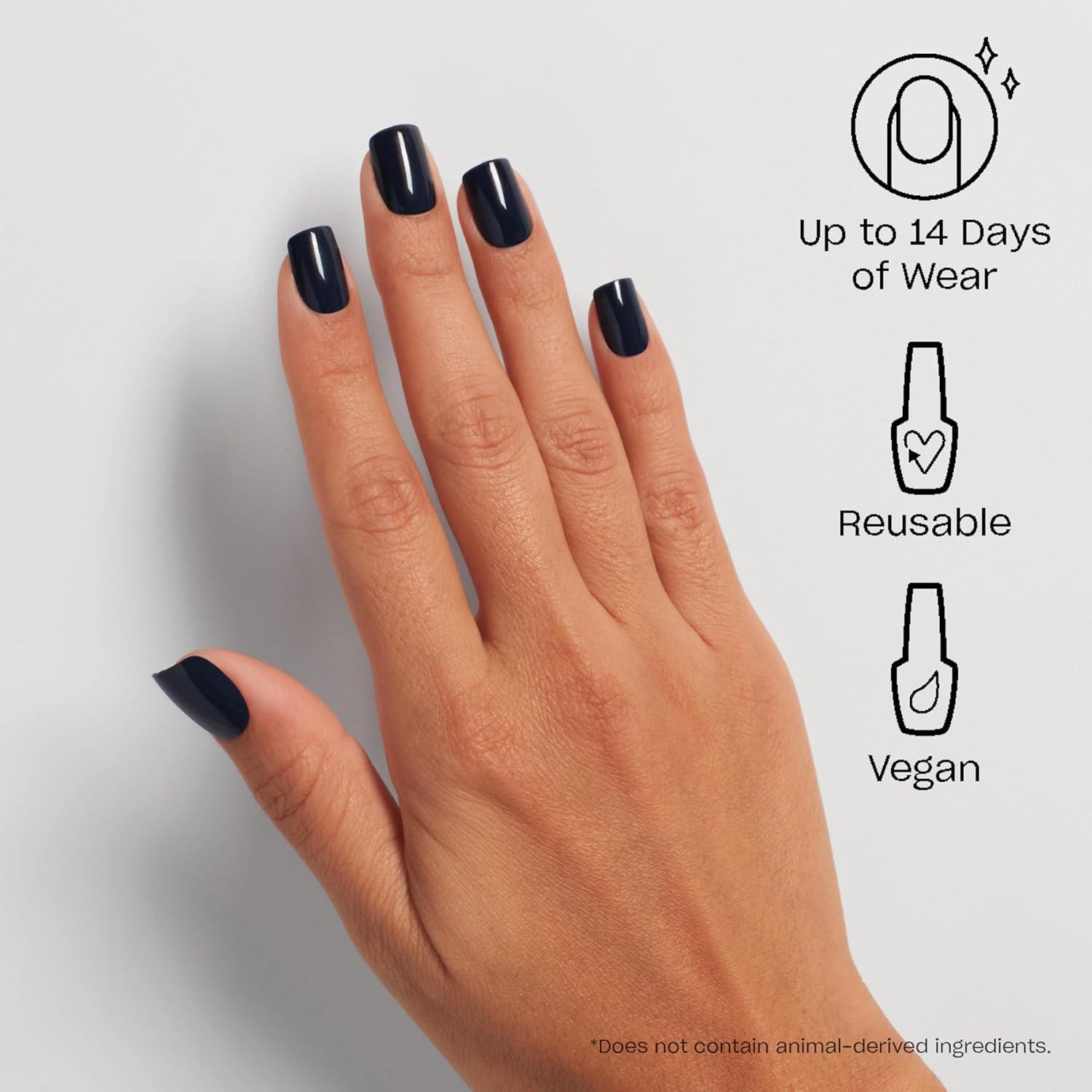 imageOPI On Point Press On Nails Short Round Classic amp Accent Nail Art Press On Nails 24 Count With Nail Glue Instant PressOn Mani Long Lasting Reusable NondamagingMidnight Mantra Dark Navy Blue