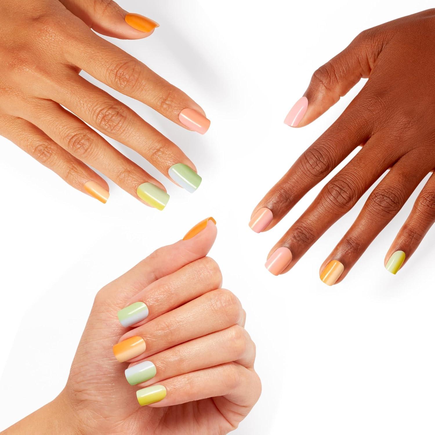 imageOPI On Point Press On Nails Short Round Classic amp Accent Nail Art Press On Nails 24 Count With Nail Glue Instant PressOn Mani Long Lasting Reusable NondamagingHuecid Dreams Pastel Rainbow