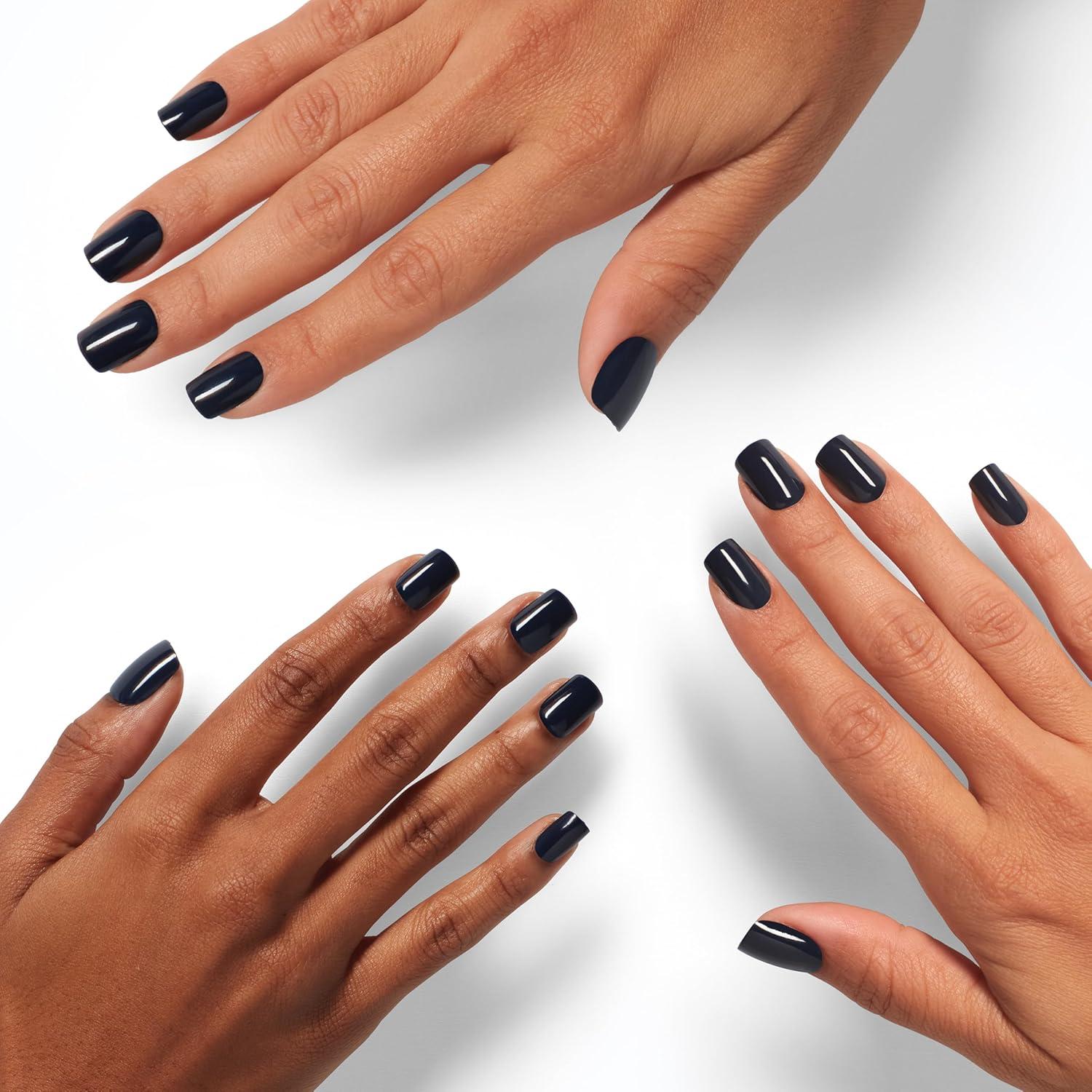 imageOPI On Point Press On Nails Short Round Classic amp Accent Nail Art Press On Nails 24 Count With Nail Glue Instant PressOn Mani Long Lasting Reusable NondamagingMidnight Mantra Dark Navy Blue