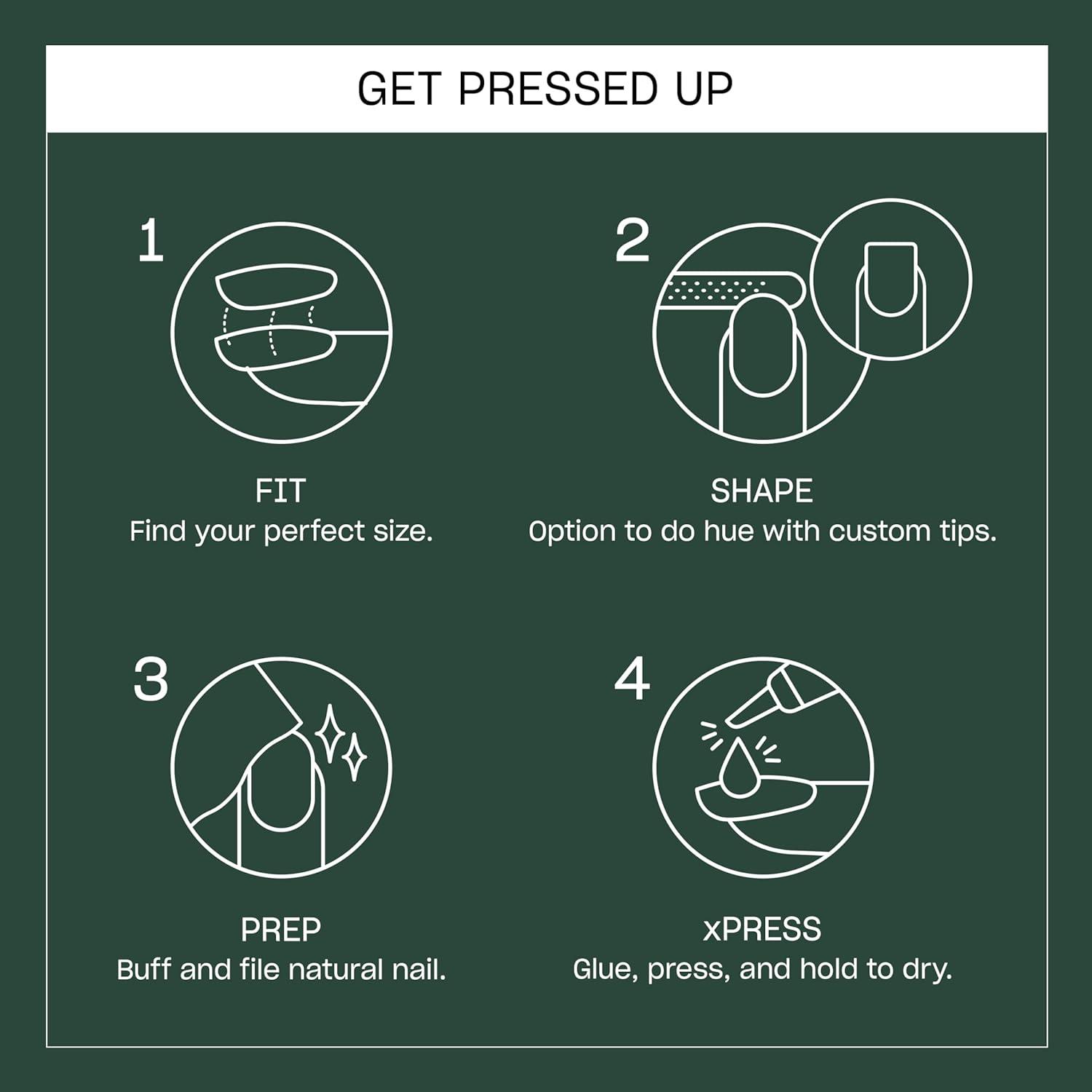 imageOPI On Point Press On Nails Short Round Classic amp Accent Nail Art Press On Nails 24 Count With Nail Glue Instant PressOn Mani Long Lasting Reusable NondamagingPeppermint Bark and Bite Dark Green Silver Shimmer