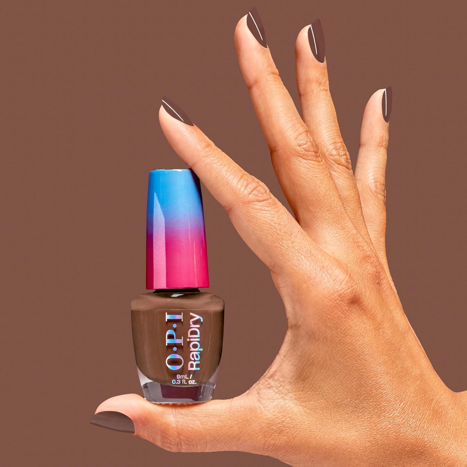 imageOPI RapiDry Quick Dry Nail Polish Colors Opaque Crme amp Shimmer Winter Shades Smudge Proof and Fast Drying in 60 Seconds Vegan Formula Snow Time to Waste Holiday 2025Impromptu You Rich Brown