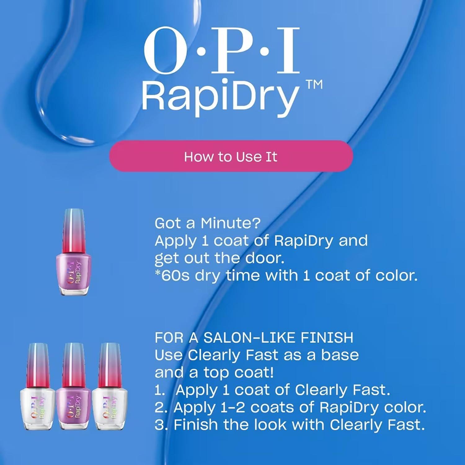 imageOPI RapiDry Quick Dry Nail Polish Colors Opaque Crme amp Shimmer Winter Shades Smudge Proof and Fast Drying in 60 Seconds Vegan Formula Snow Time to Waste Holiday 2025Skip a Beet Dark Red Burgundy