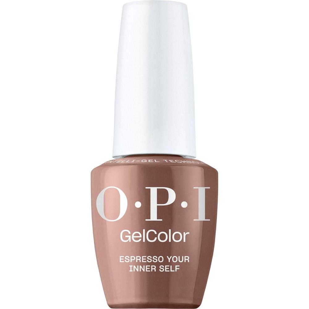 imageOPI GelColor LED Cure Gel Nail Polish Nude amp Brown Shades SalonQuality Shine LongLasting Wear Easily Soak Off Removal Vegan amp HEMA Free 05 Fl OzEspresso Your Inner Self Opaque Deep Warm Brown