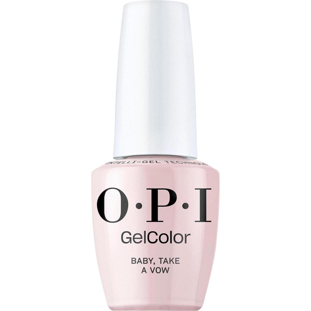 imageOPI GelColor LED Cure Gel Nail Polish Nude amp Brown Shades SalonQuality Shine LongLasting Wear Easily Soak Off Removal Vegan amp HEMA Free 05 Fl OzBaby Take a Vow Sheer Soft Neutral Pink