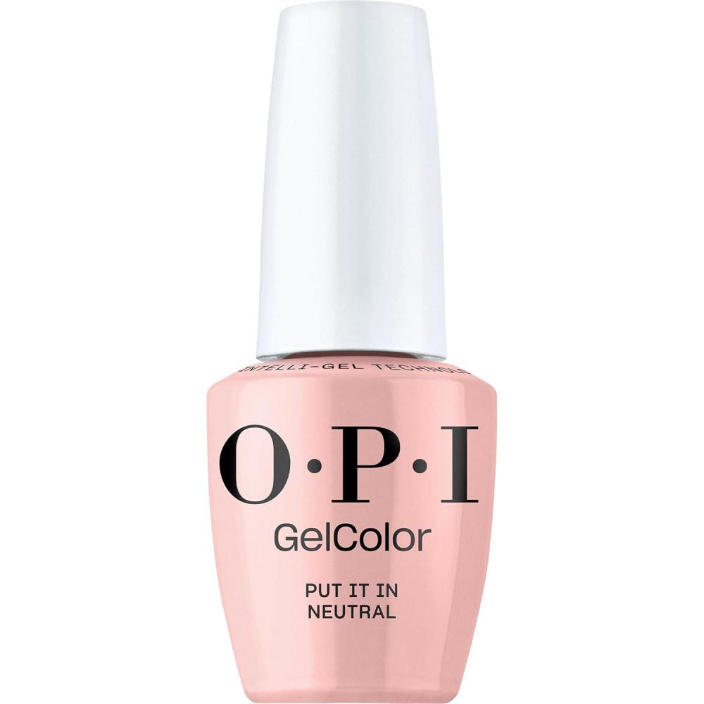 imageOPI GelColor LED Cure Gel Nail Polish Nude amp Brown Shades SalonQuality Shine LongLasting Wear Easily Soak Off Removal Vegan amp HEMA Free 05 Fl OzPut It in Neutral Sheer Soft Nude Pink
