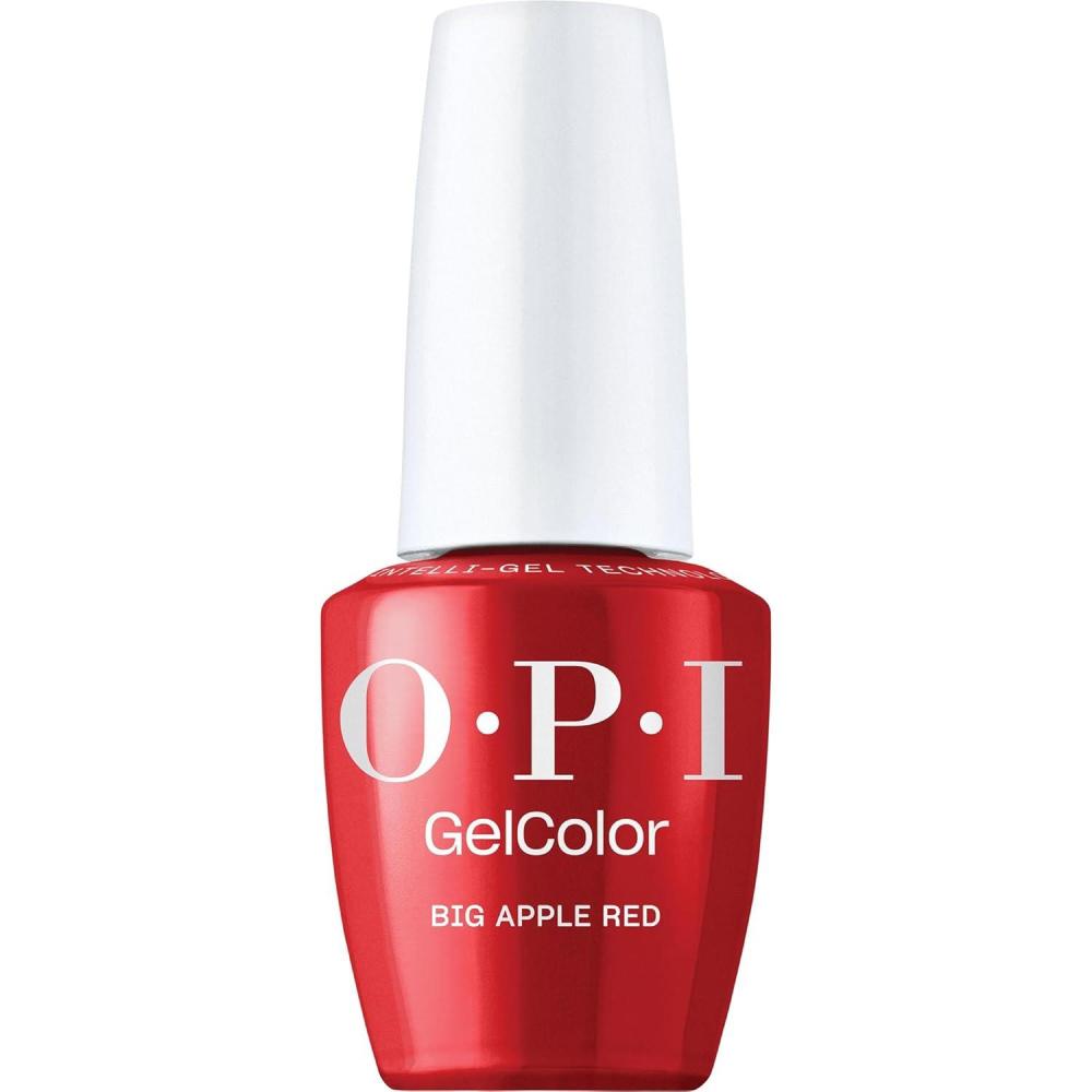 imageOPI GelColor LED Cure Gel Nail Polish  Red Shades  SalonQuality Shine LongLasting Wear  Easily Soak Off Removal  Vegan amp HEMA Free  05 Fl OzBig Apple Red  Opaque Bright Red
