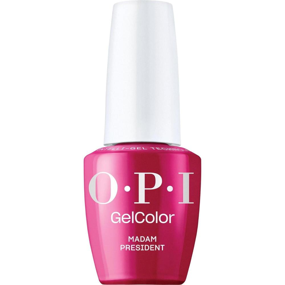 imageOPI GelColor LED Cure Gel Nail Polish  Red Shades  SalonQuality Shine LongLasting Wear  Easily Soak Off Removal  Vegan amp HEMA Free  05 Fl OzMadam President  Opaque Dark Cool Red