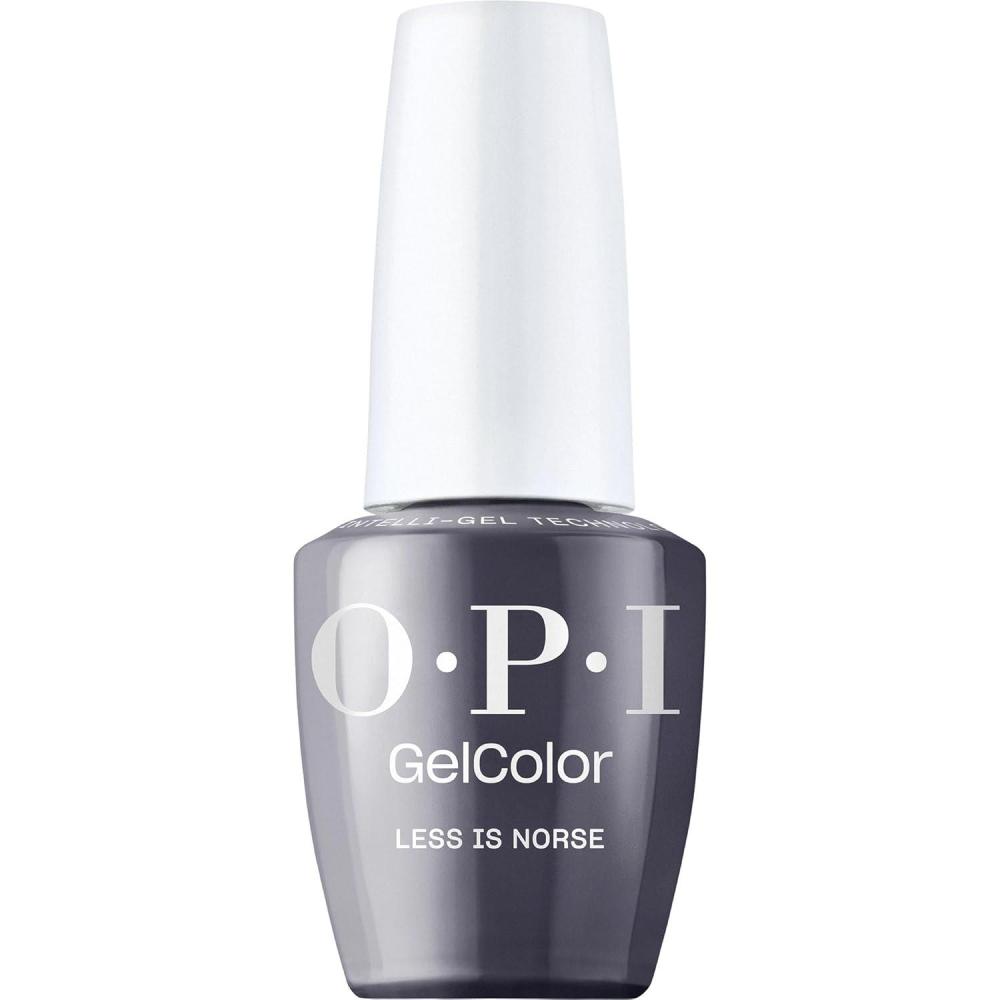 imageOPI GelColor LED Cure Gel Nail Polish  White Gray amp Black Shades  SalonQuality Shine LongLasting Wear  Easily Soak Off Removal  Vegan amp HEMA Free  05 Fl OzLess is Norse  Opaque Dark Cool Gray Blue