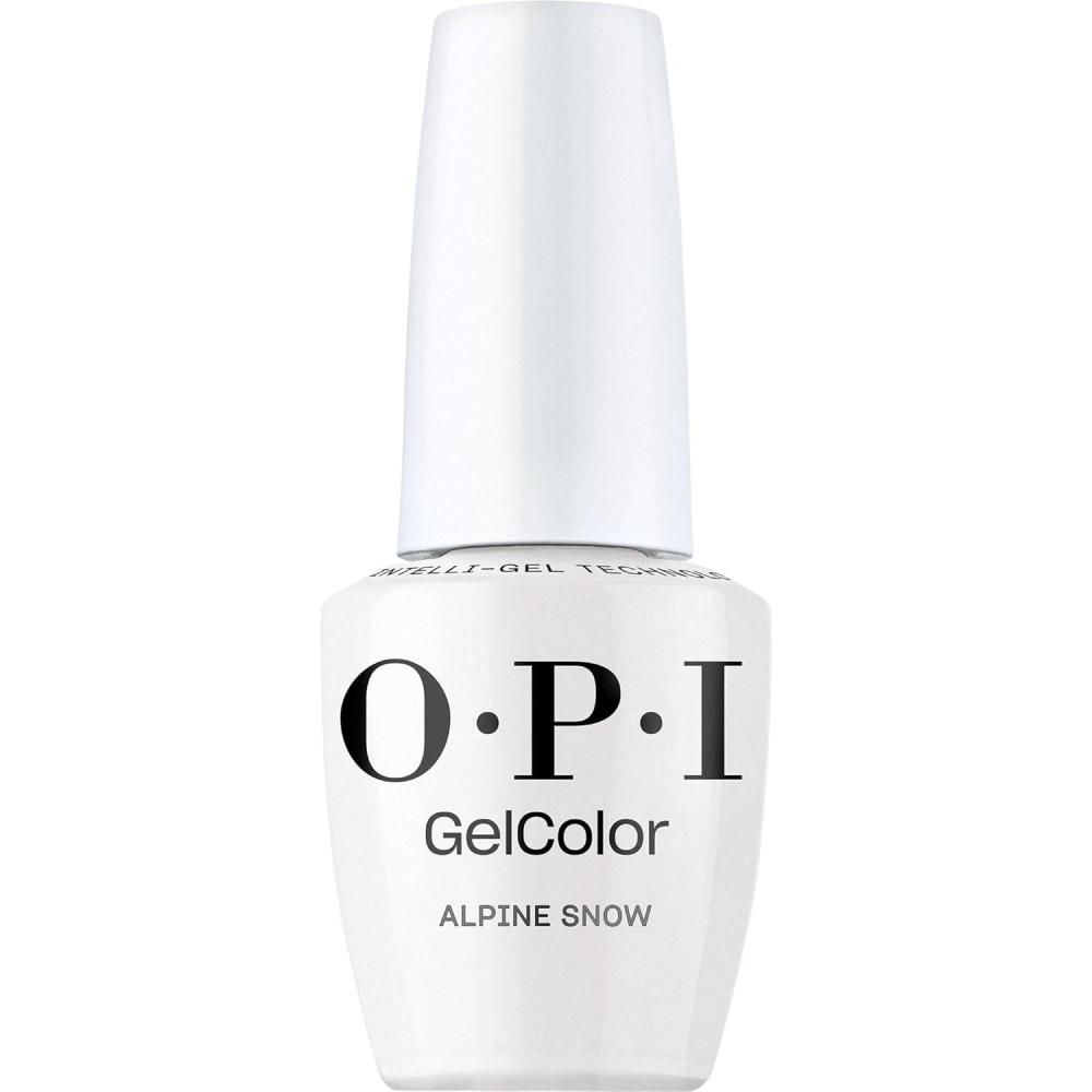 imageOPI GelColor LED Cure Gel Nail Polish  White Gray amp Black Shades  SalonQuality Shine LongLasting Wear  Easily Soak Off Removal  Vegan amp HEMA Free  05 Fl OzAlpine Snow  Opaque Soft White