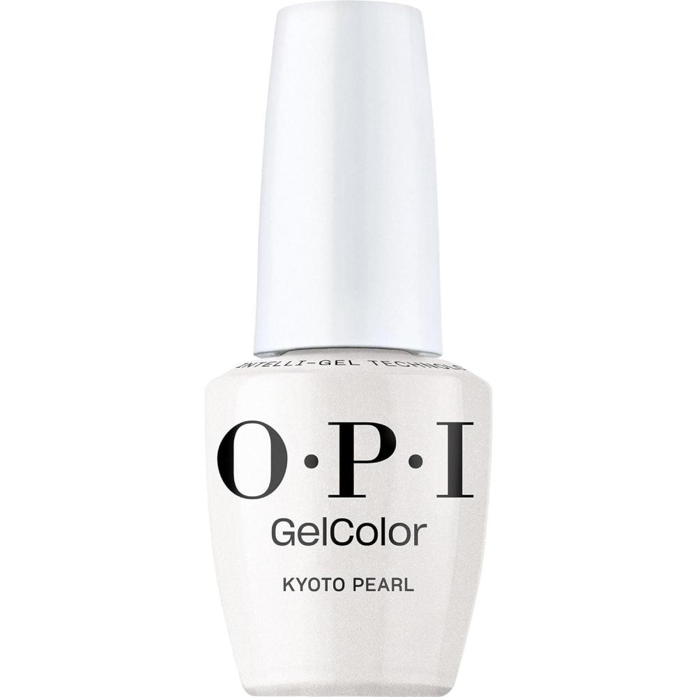 imageOPI GelColor LED Cure Gel Nail Polish  White Gray amp Black Shades  SalonQuality Shine LongLasting Wear  Easily Soak Off Removal  Vegan amp HEMA Free  05 Fl OzKyoto Pearl  Opaque Soft White Pearl Shimmer