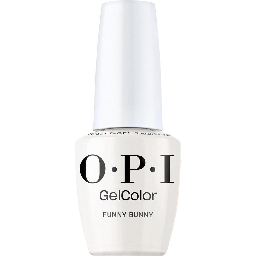 imageOPI GelColor LED Cure Gel Nail Polish  White Gray amp Black Shades  SalonQuality Shine LongLasting Wear  Easily Soak Off Removal  Vegan amp HEMA Free  05 Fl OzFunny Bunny  Sheer Soft White