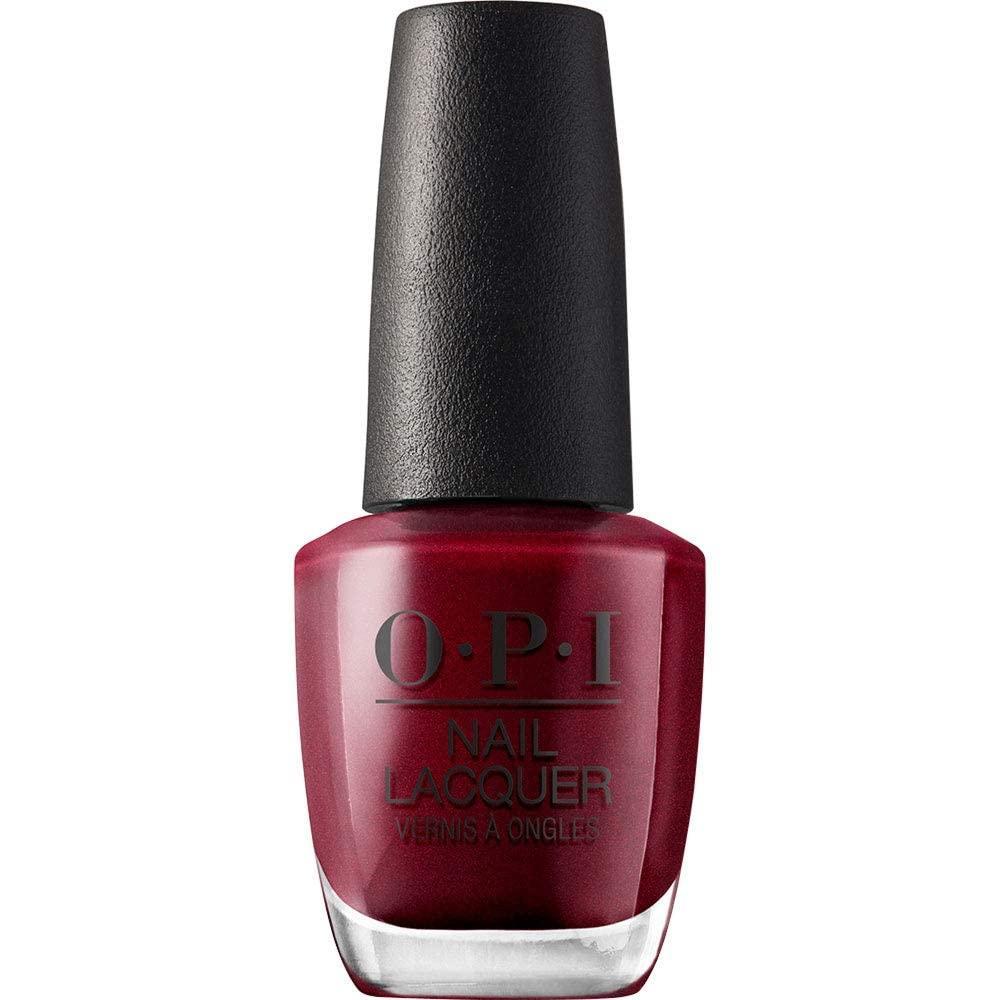 imageOPI Nail Lacquer Classic Nail Polish Colors Red Shades Crme Shimmer and Glitter Chip Resistant NailPolish Fast Drying Streakfree Formula 05 Fl OzBogot Blackberry Opaque Dark Red Pearl