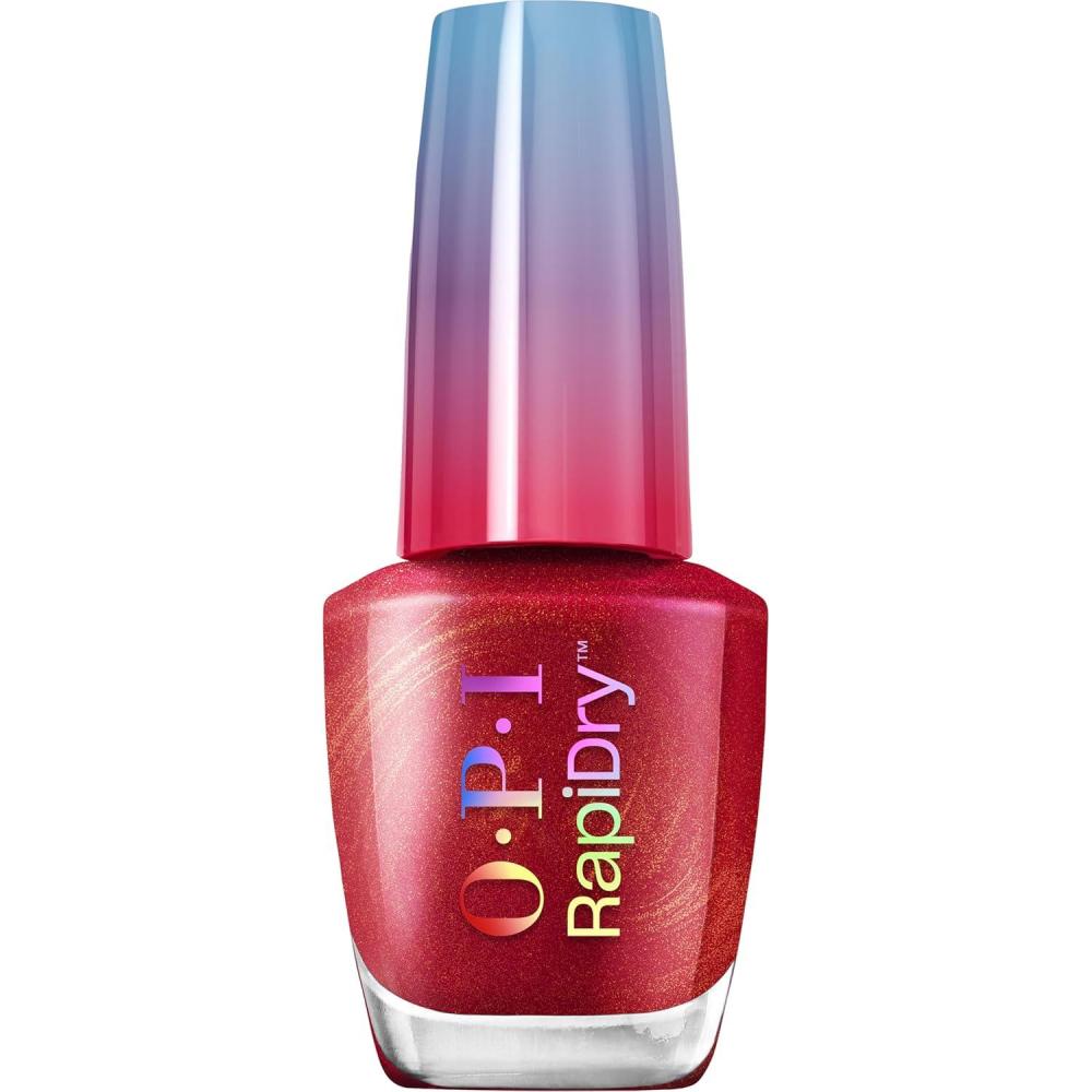 imageOPI RapiDry Quick Dry Nail Polish Colors  Opaque Crme amp Shimmer Winter Shades  Smudge Proof and Fast Drying in 60 Seconds  Vegan Formula  Snow Time to Waste  Holiday 2025Redy in Snow Time  Opaque Bright Warm Red Shimmer