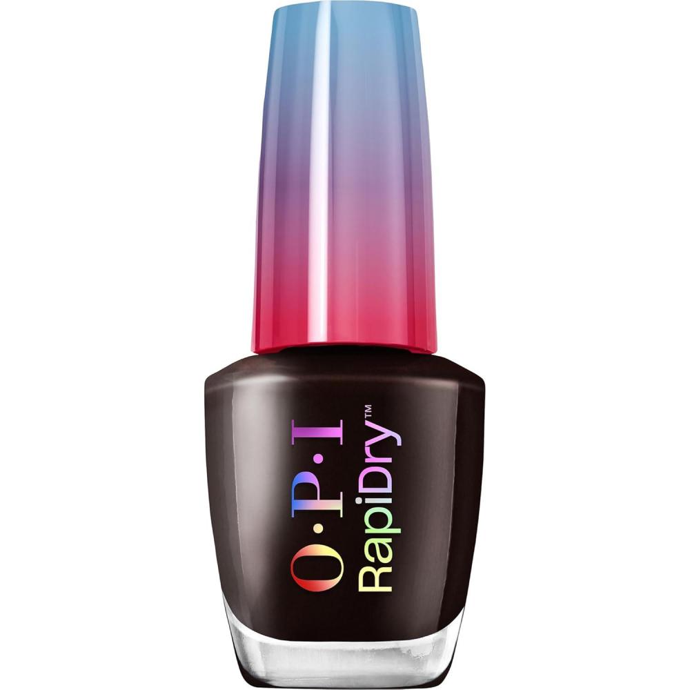 imageOPI RapiDry Quick Dry Nail Polish Colors Opaque Crme amp Shimmer Winter Shades Smudge Proof and Fast Drying in 60 Seconds Vegan Formula Snow Time to Waste Holiday 2025Hi Speed Deep Espresso Brown