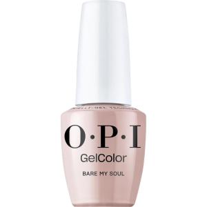OPI GelColor LED Cure Gel Nail Polish | Nude & Brown Shades | Salon-Quality Shine, Long-Lasting Wear | Easily Soak Off Removal | Vegan & HEMA Free | 0.5 Fl Oz(Bare My Soul | Sheer Soft Beige)